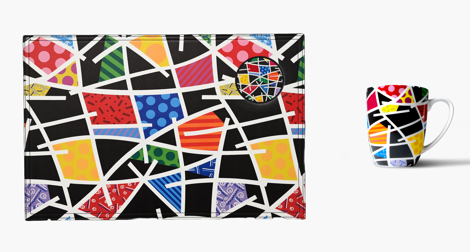 modern pop art midnight landscape britto placemats  vibrant home decor