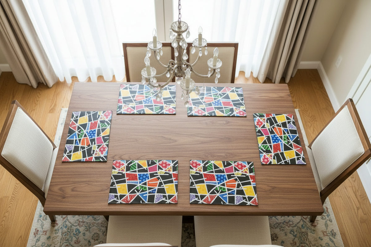 Romero Britto midnight landscape britto placemats  colorful pop art design