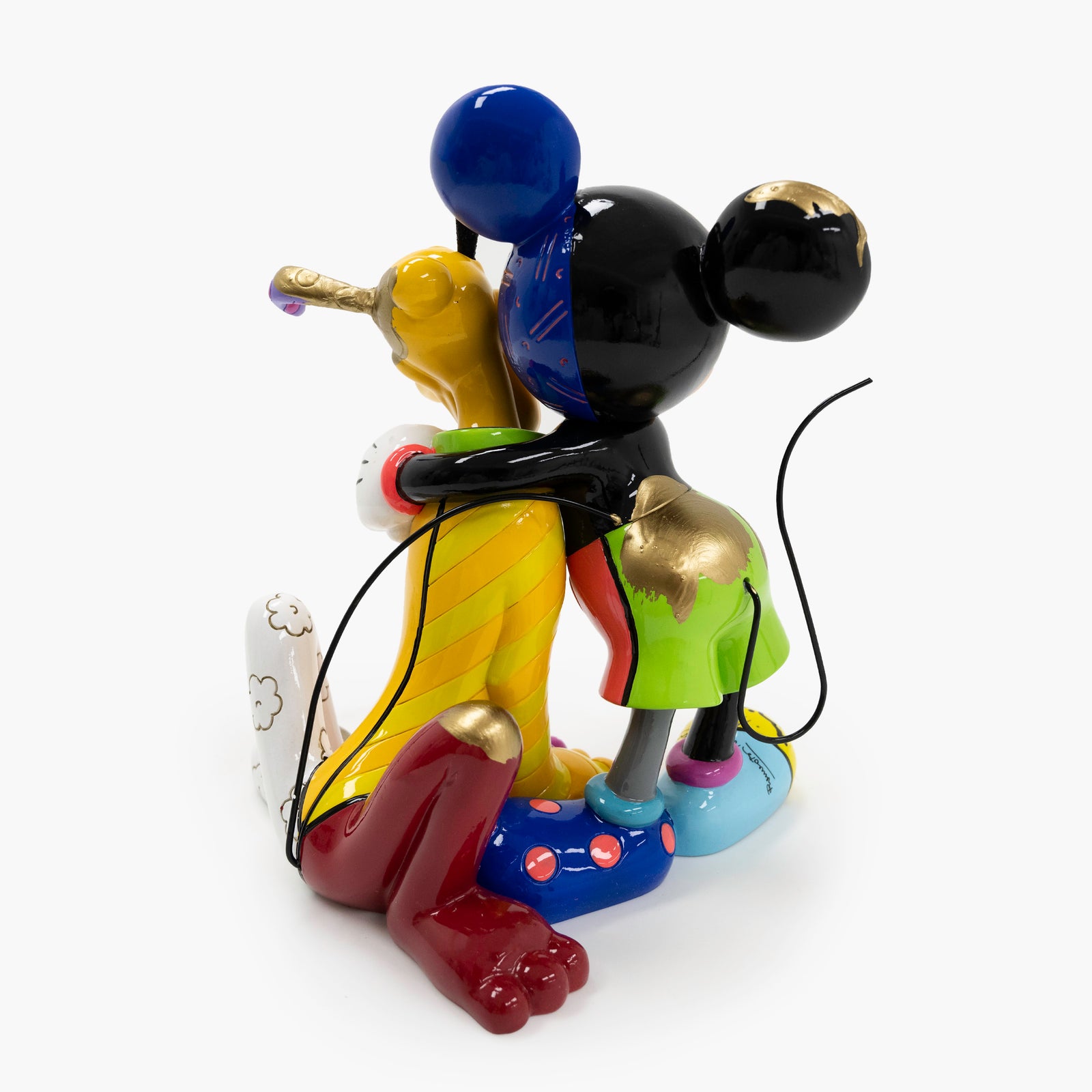 Mickey and Pluto - Disney By Britto - Touch of Gold Original Sculpture