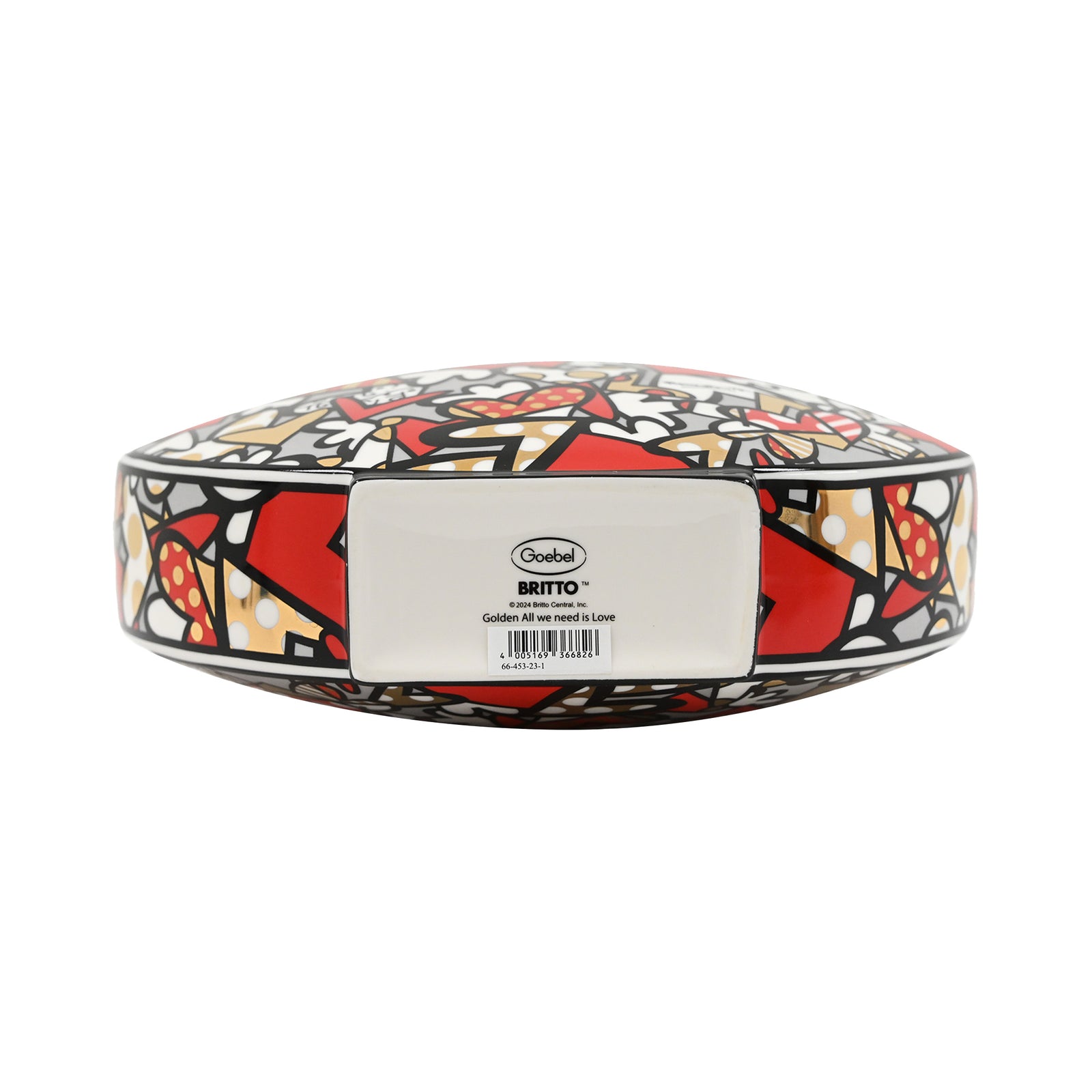 All We Need Is Love Small Red & Gold Vase - Britto Fine Porcelain Collectible