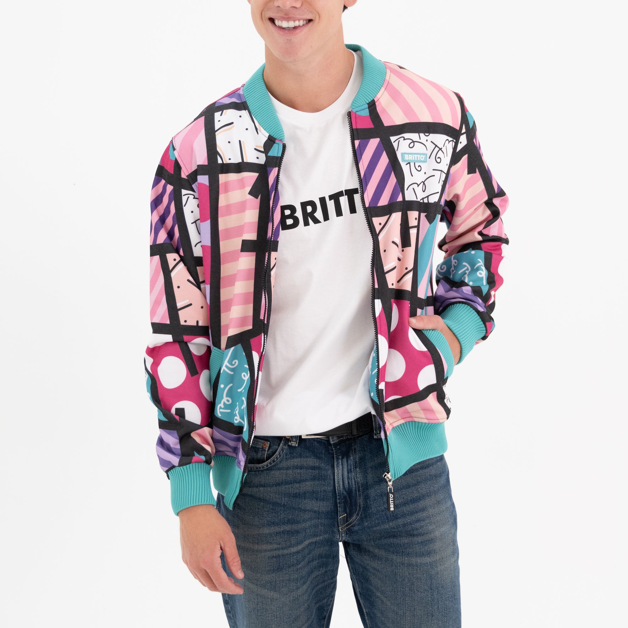 裏原系 BIGBROS ジャケット キューバ ロカビリー レーヨン Pink Landscape Britto Bomber Jacket - Shop Britto