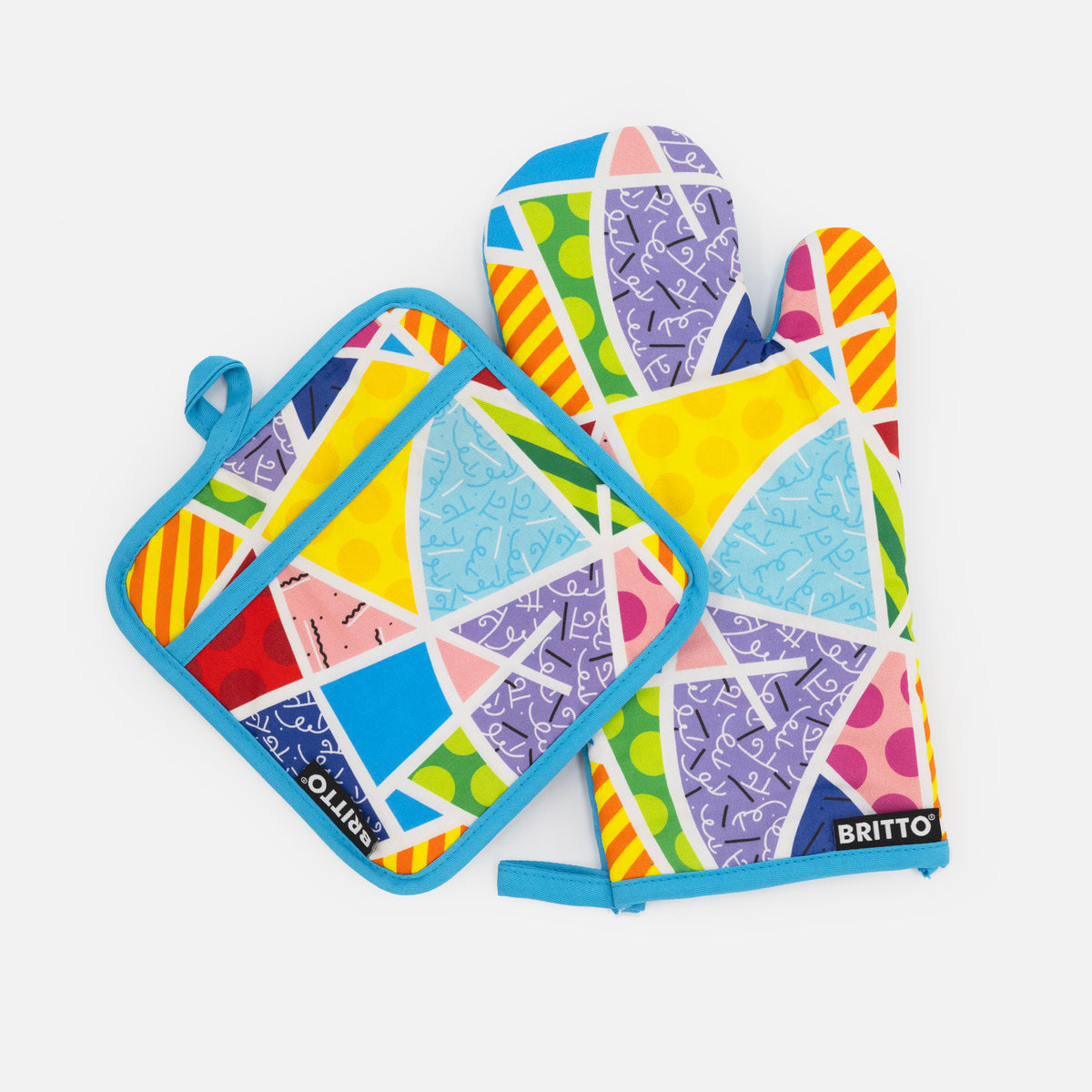 Romero Britto baby blue landscape britto oven  colorful pop art design