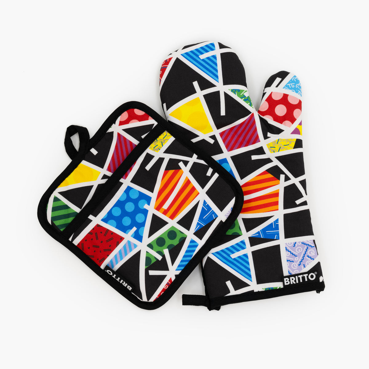 Romero Britto midnight britto oven mitt pot  colorful pop art design