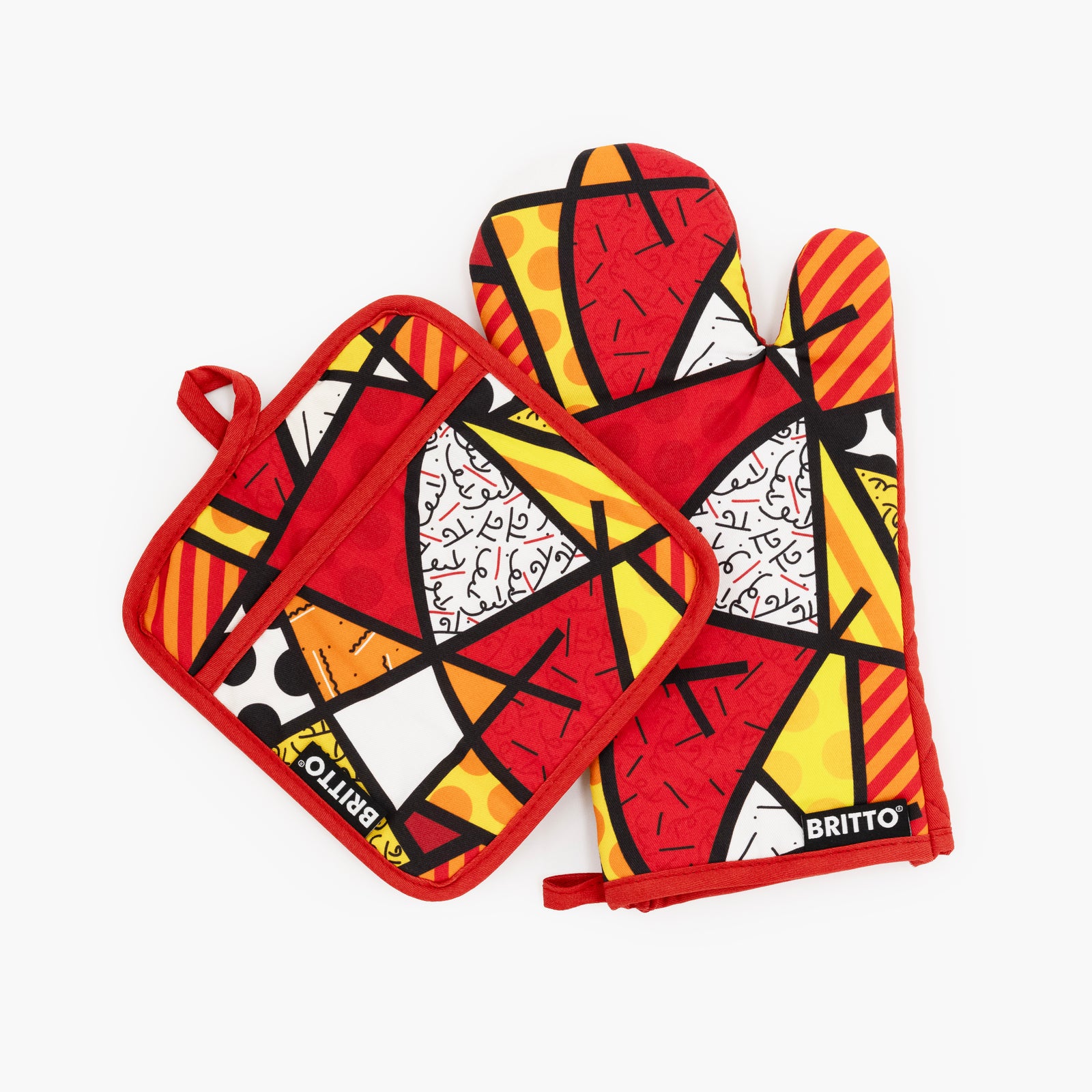Romero Britto red landscape britto oven mitt  colorful pop art design