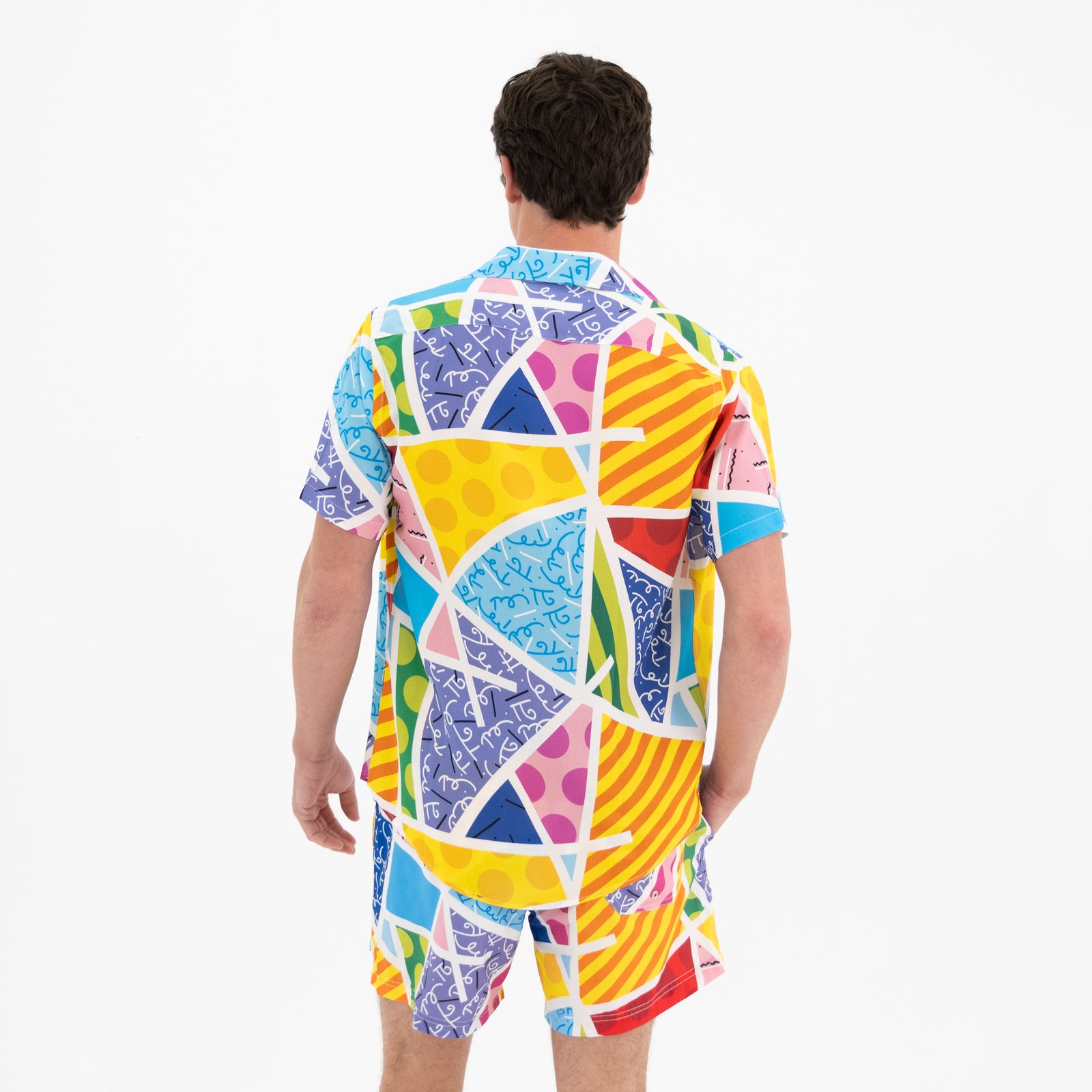 baby blue landscape mens short  artistic colorful design collectible