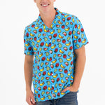 BRITTO® MEN'S SHORT SLEEVE BUTTON DOWN SHIRT -  FRUITS