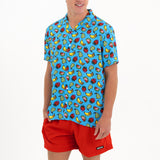 BRITTO® MEN'S SHORT SLEEVE BUTTON DOWN SHIRT -  FRUITS