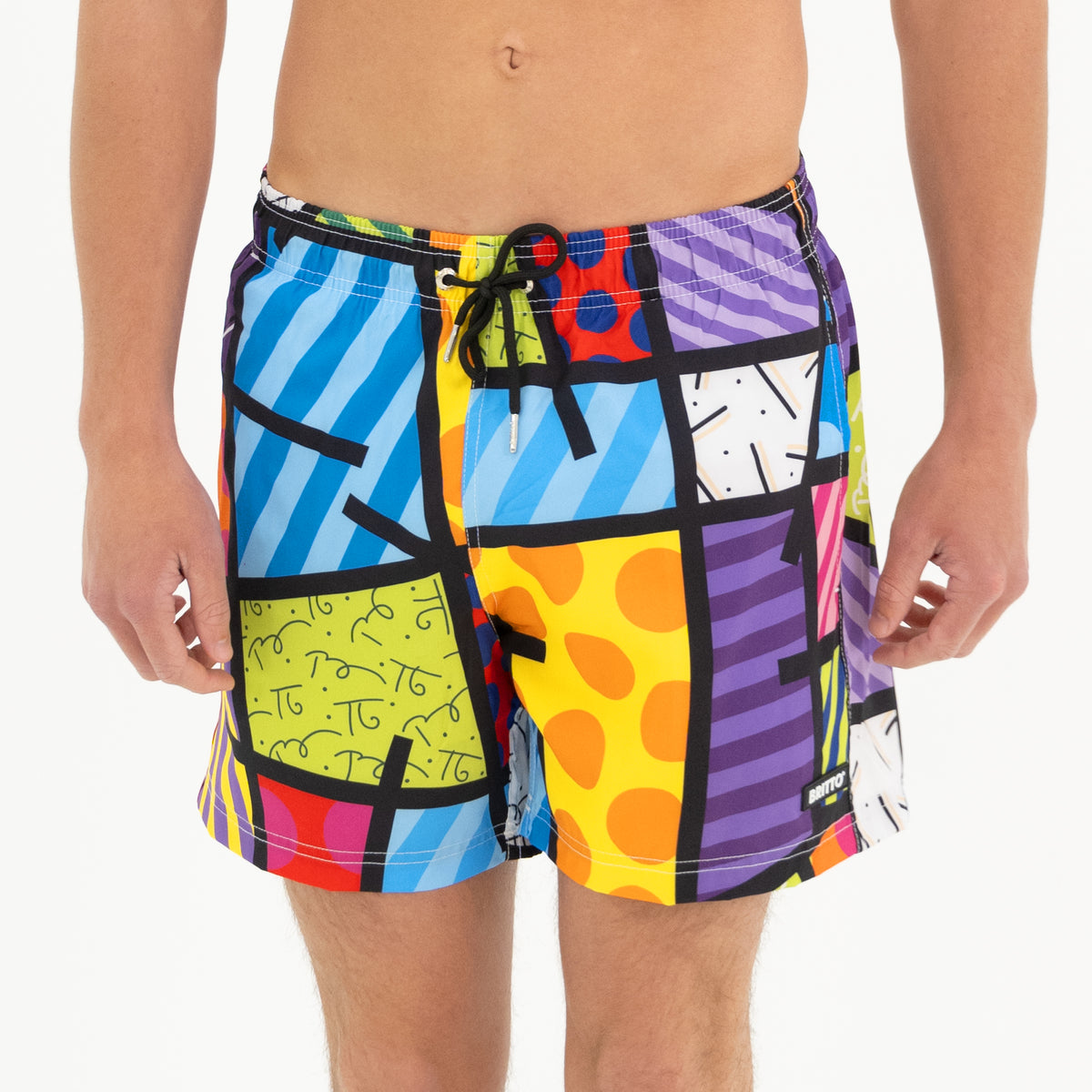Romero Britto lime green landscape britto shorts  colorful pop art design