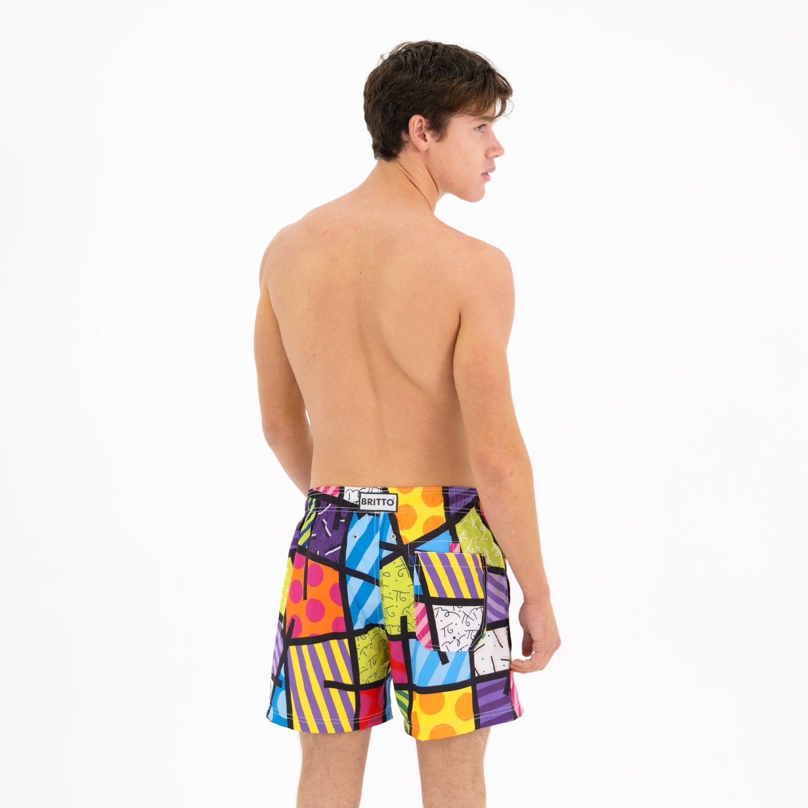 modern pop art lime green landscape britto shorts  vibrant home decor