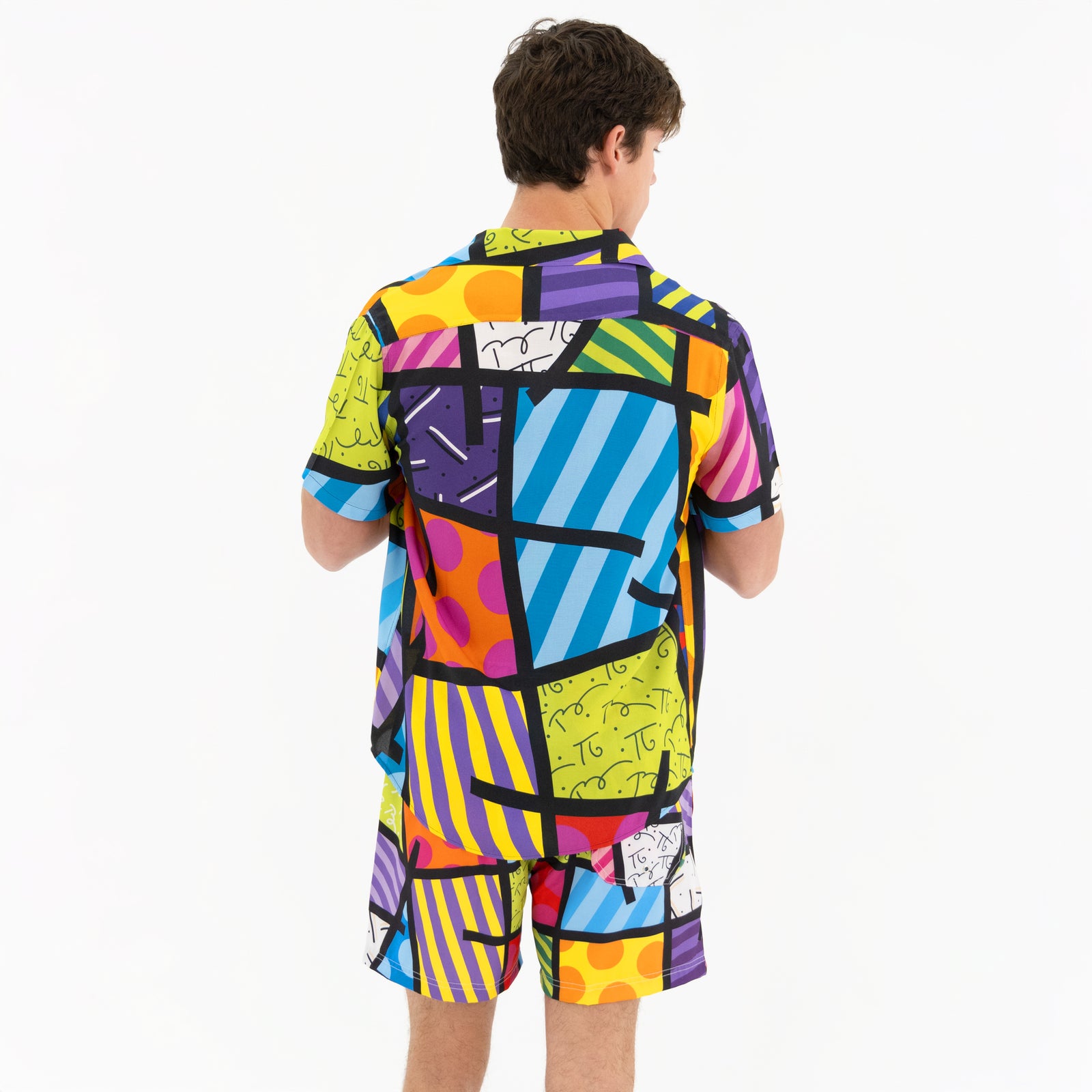 Romero Britto lime green landscape britto shorts  colorful pop art design