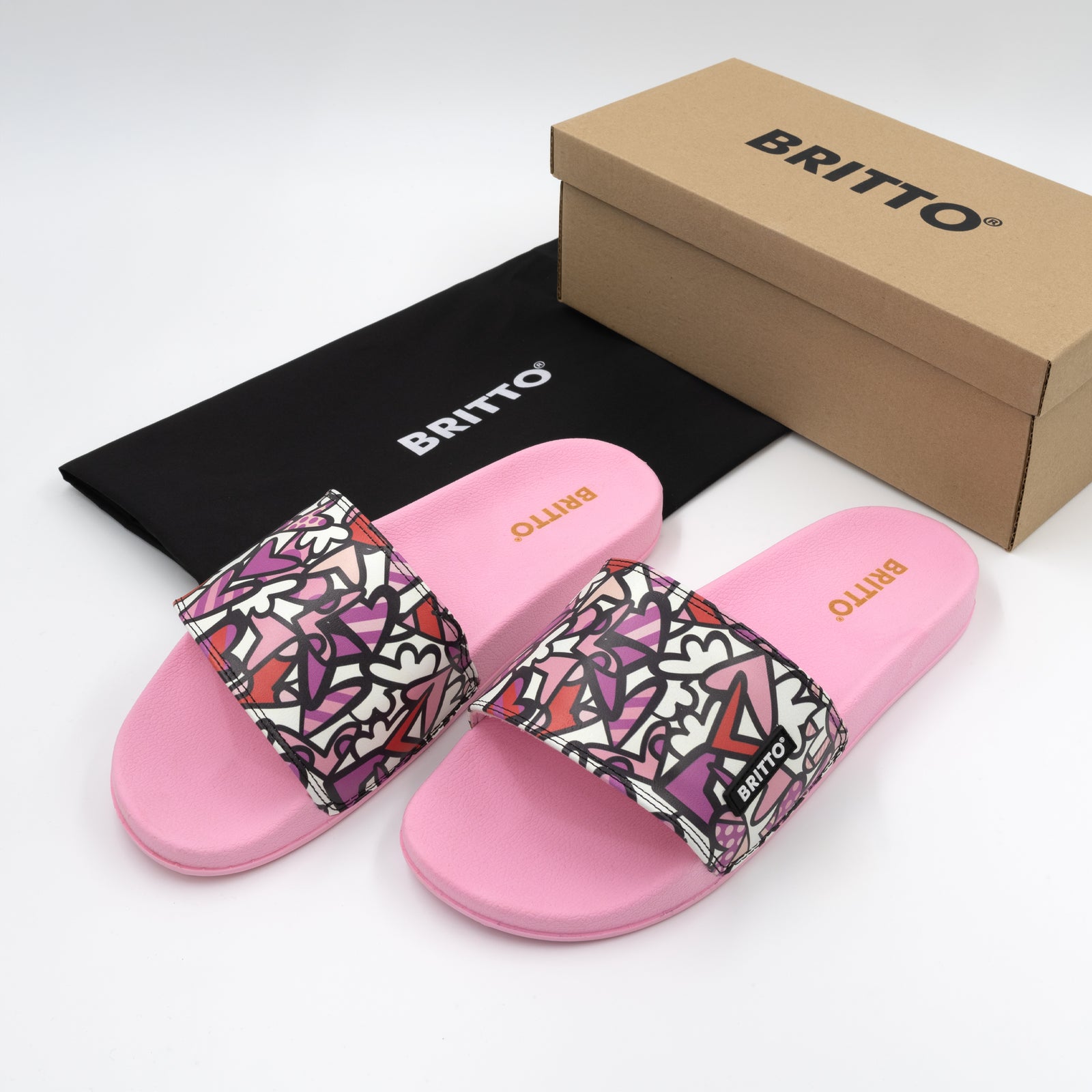 Romero Britto pink alive britto slides  colorful pop art design