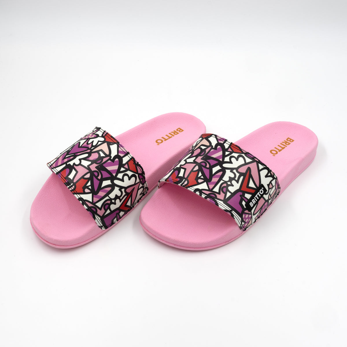 Romero Britto pink alive britto slides  colorful pop art design