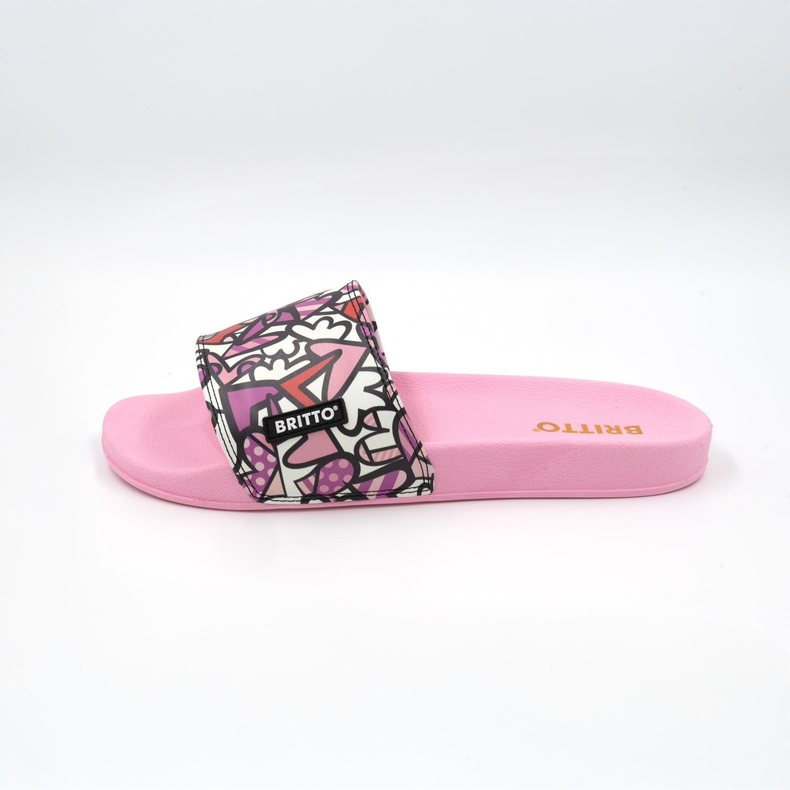 pink alive britto slides  artistic colorful design collectible