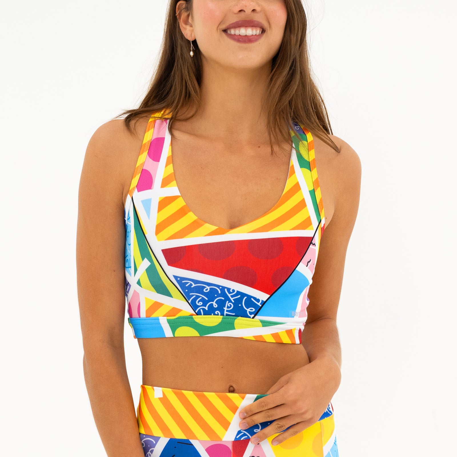 Romero Britto baby blue landscape britto yoga  colorful pop art design
