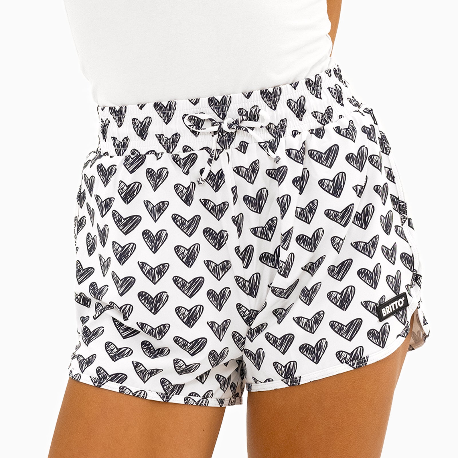 Romero Britto black hearts britto shorts for  colorful pop art design