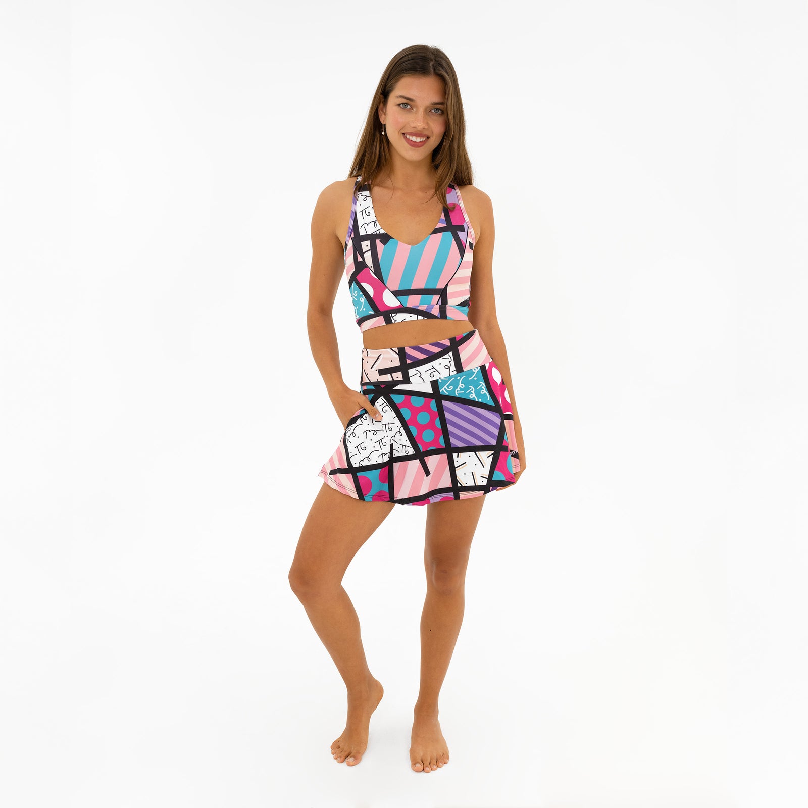 Pink Landscape Britto Tennis Skirt