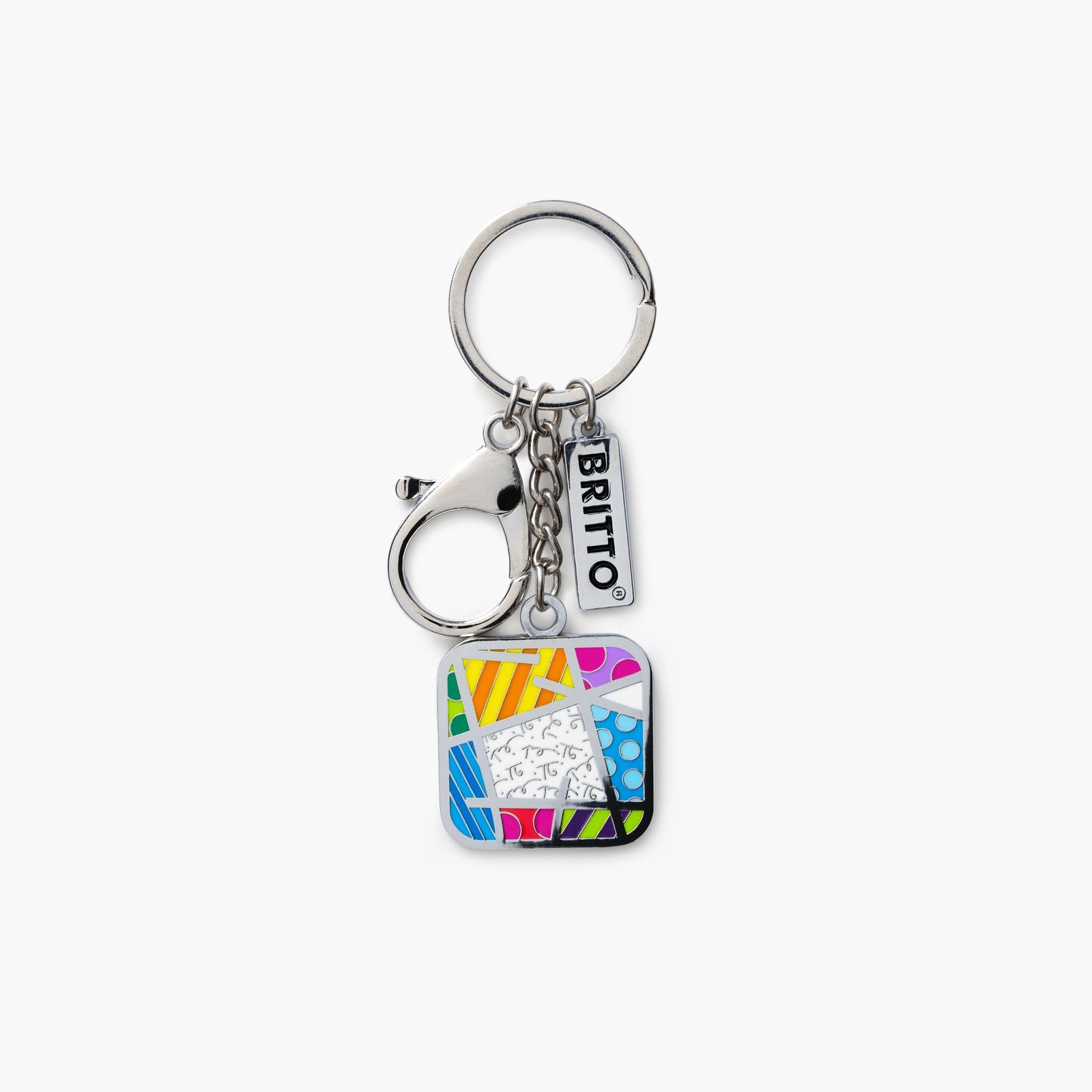 Romero Britto colorful landscape britto keychain  colorful pop art design