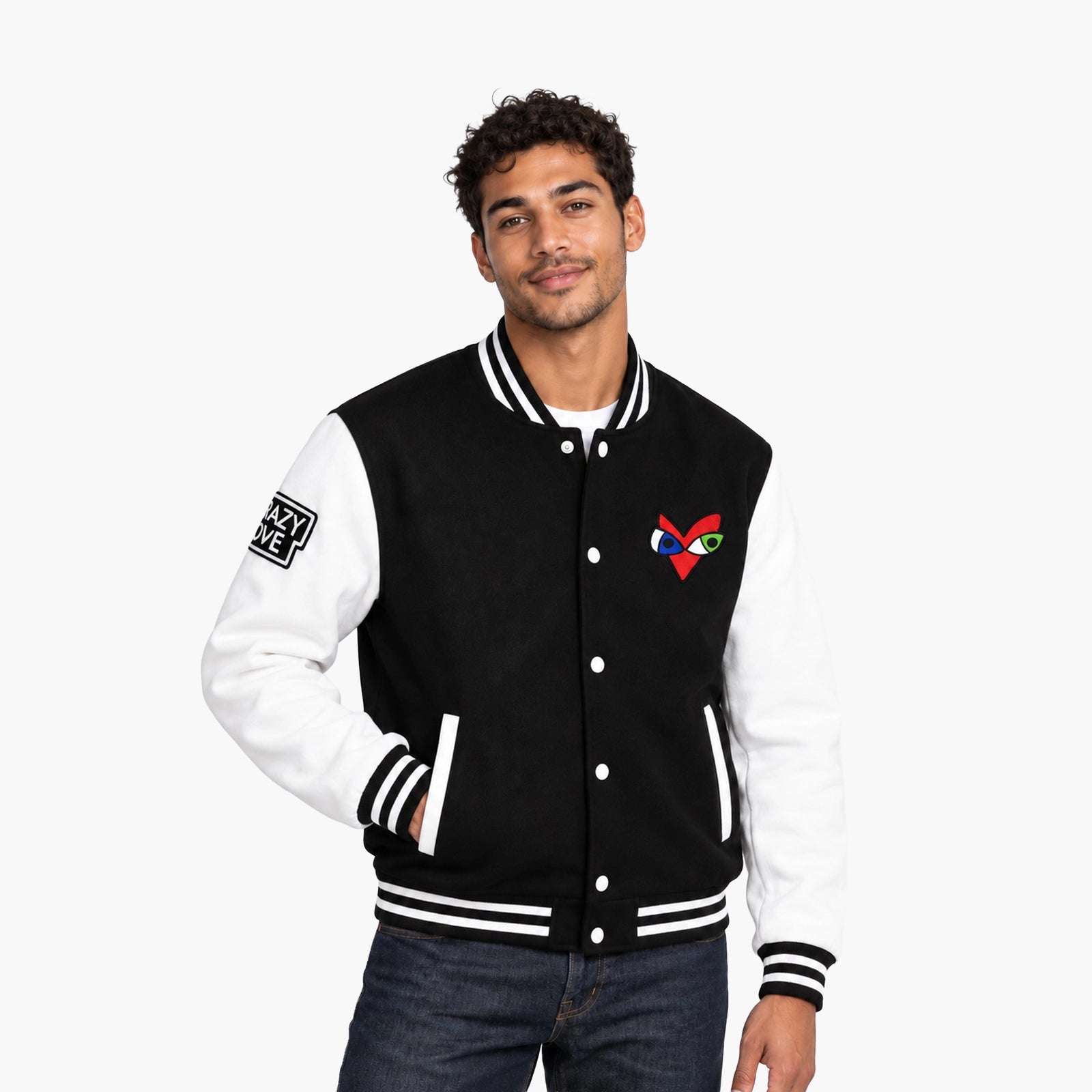 Crazy Love by Britto Black Men's Bomber Jacket