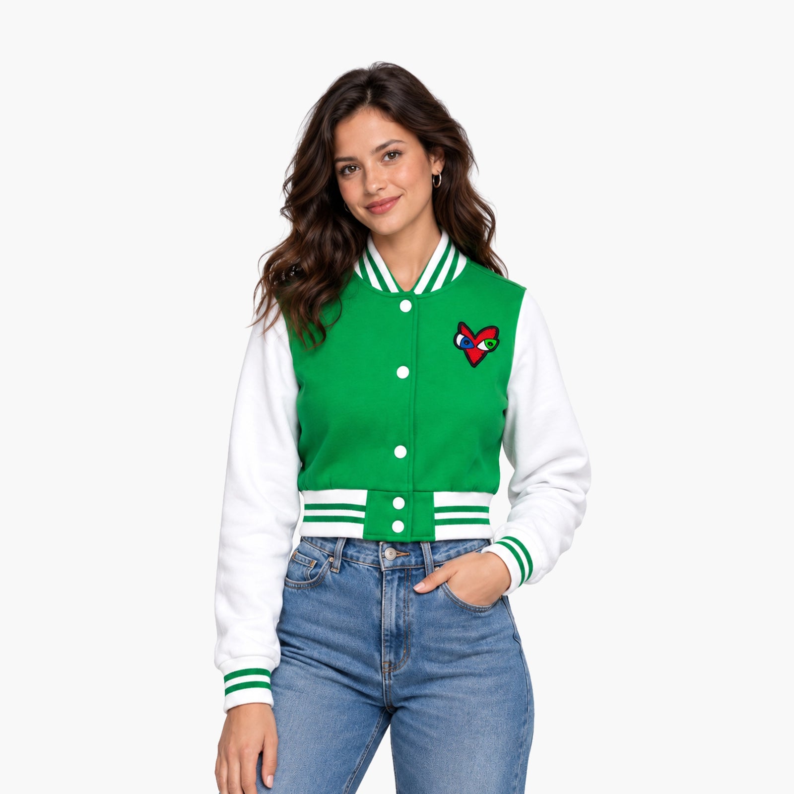 Crazy Love by Britto Green Women's Crop Jacket