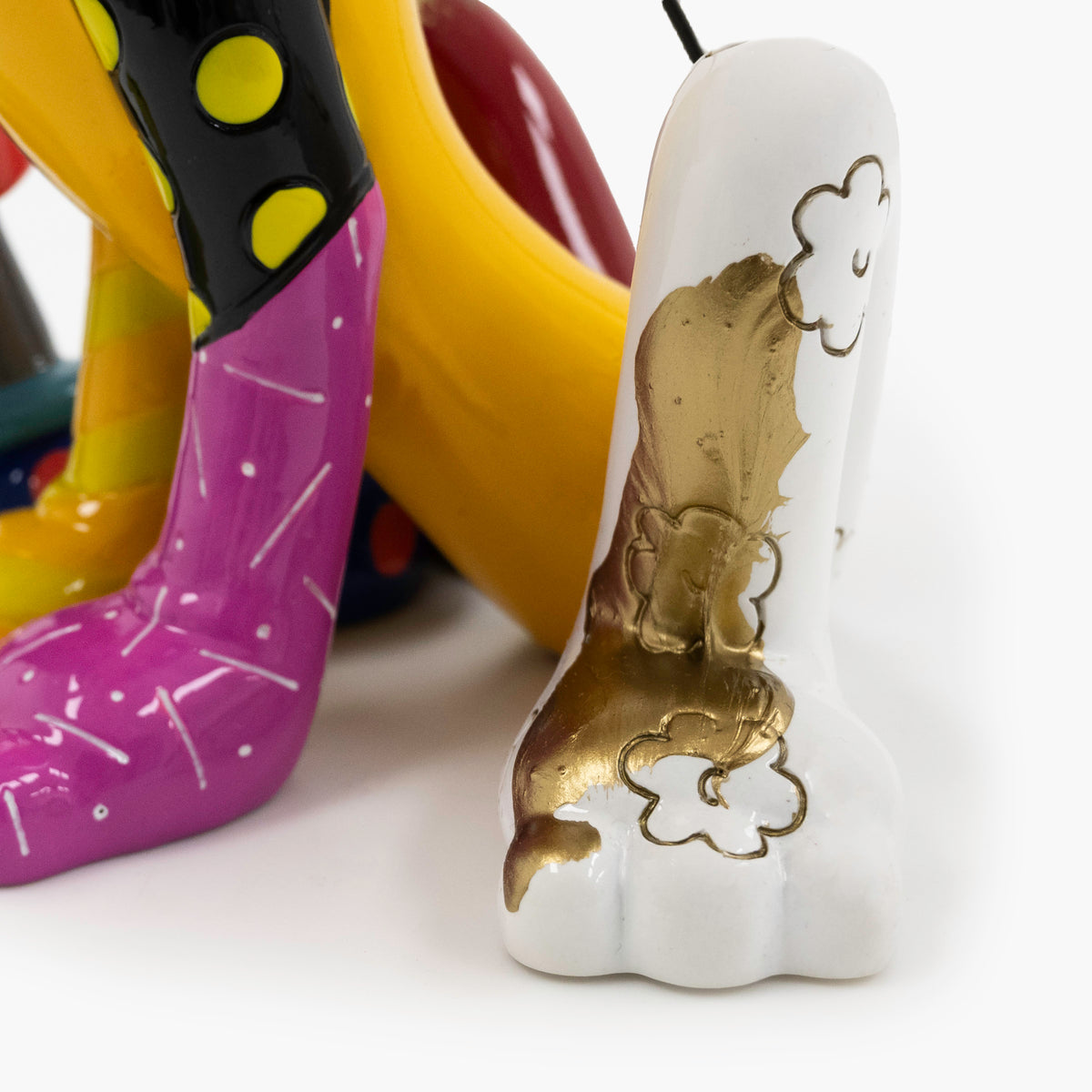 Mickey and Pluto - Disney By Britto - Touch of Gold Original Sculpture