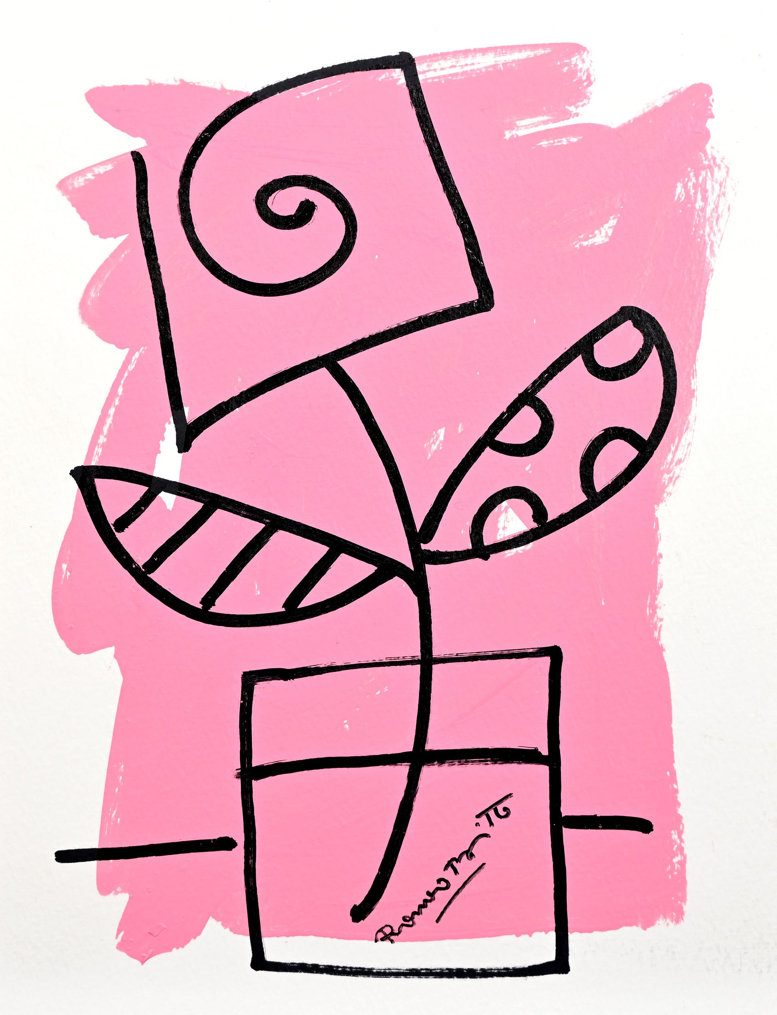 Romero Britto two color collection original drawing  colorful pop art design