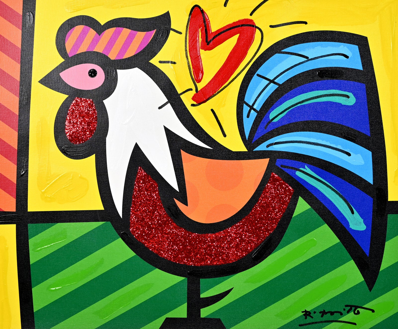 Rooster - Mixed Media Original