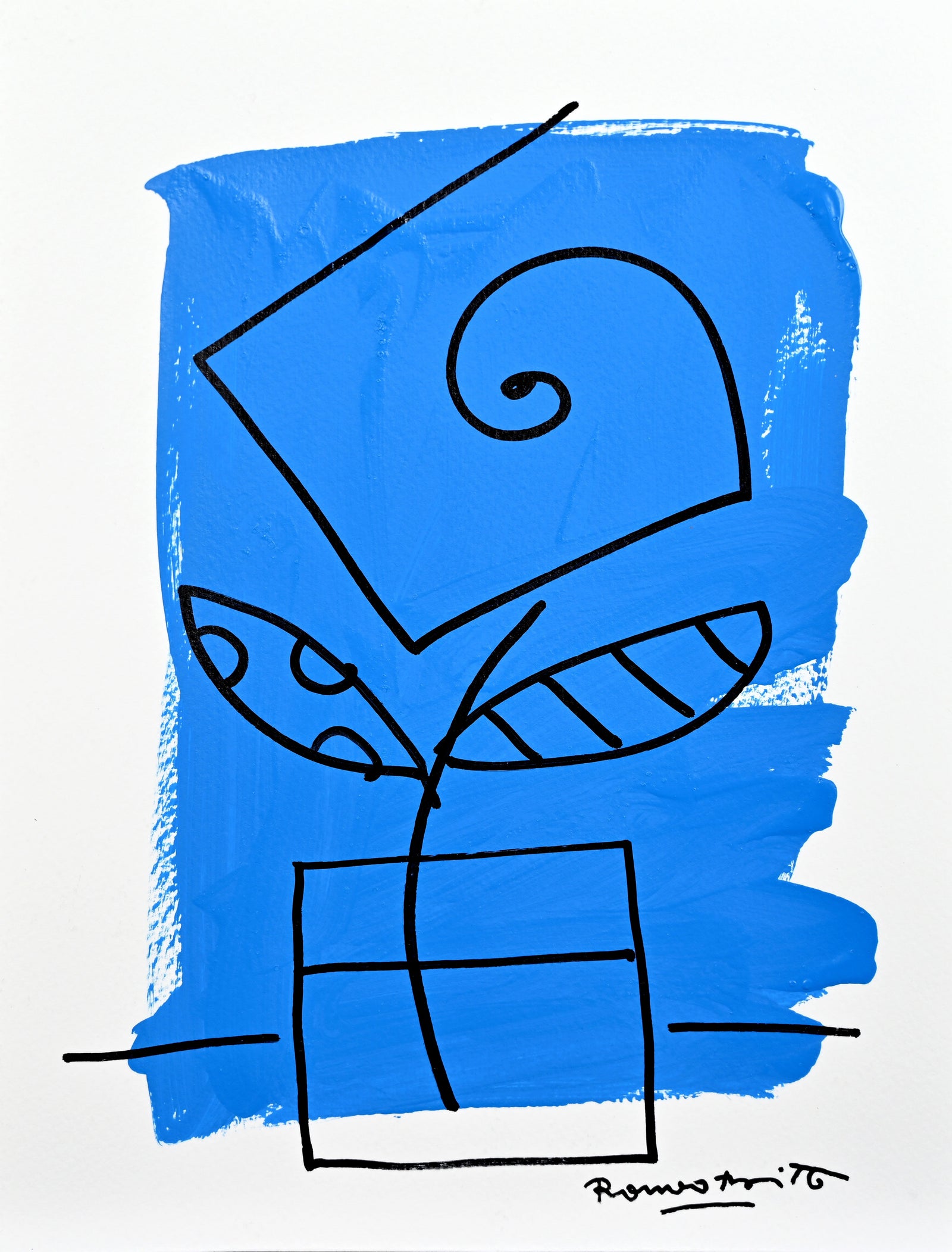 Romero Britto two color collection original drawing  colorful pop art design