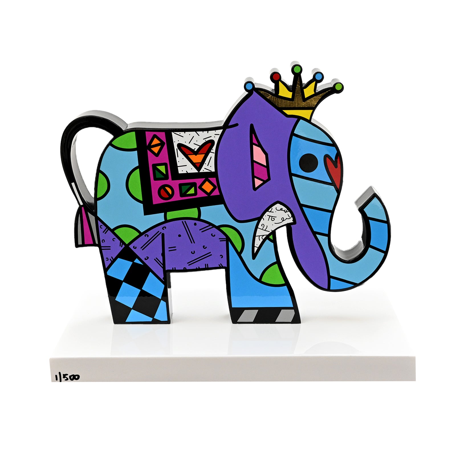 elephant white base limited edition  artistic colorful design collectible