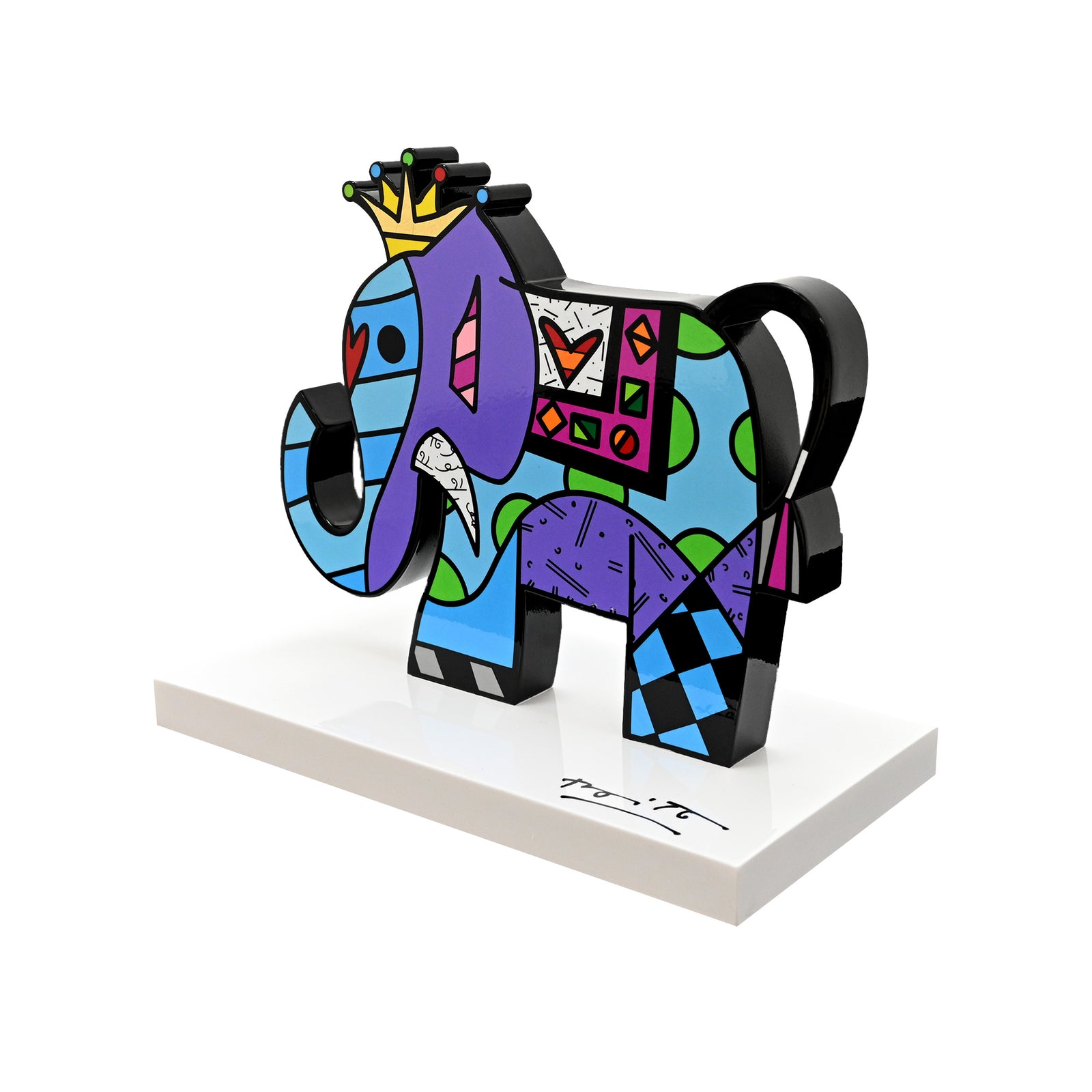 Elephant  (White Base) - Limited Edition Sculpture