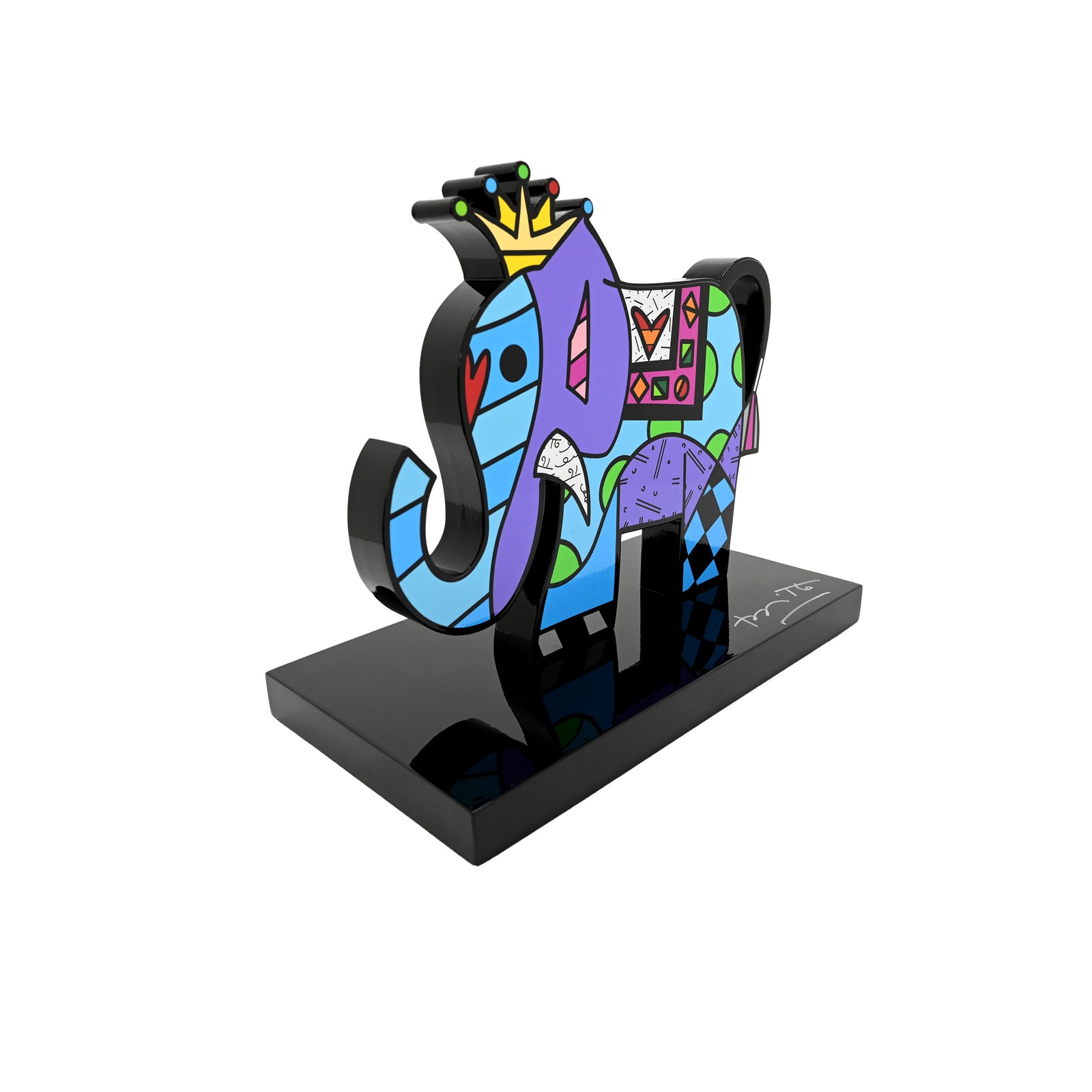 elephant black base limited edition  artistic colorful design collectible