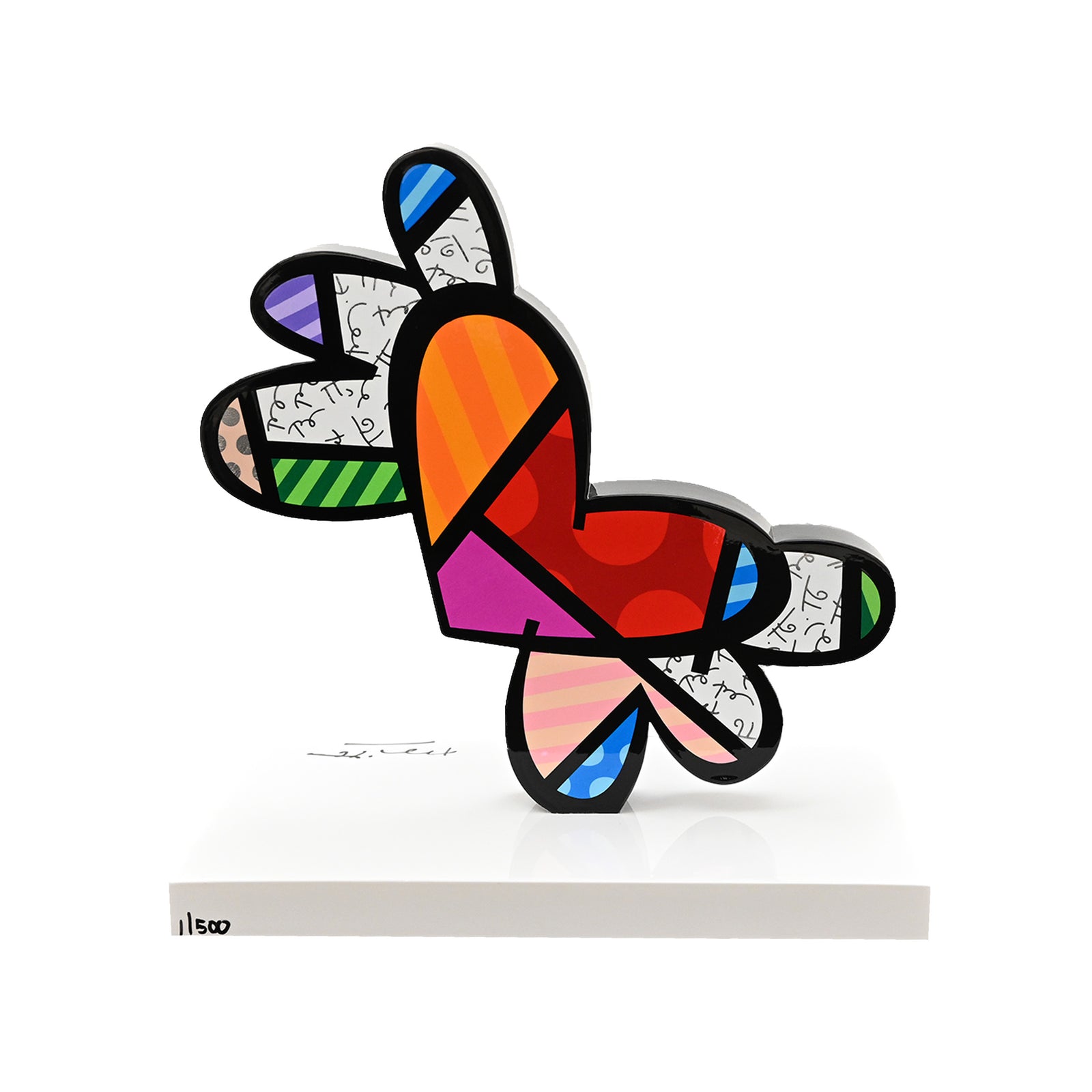 Flying Heart (White Base) - Limited Edition Sculpture