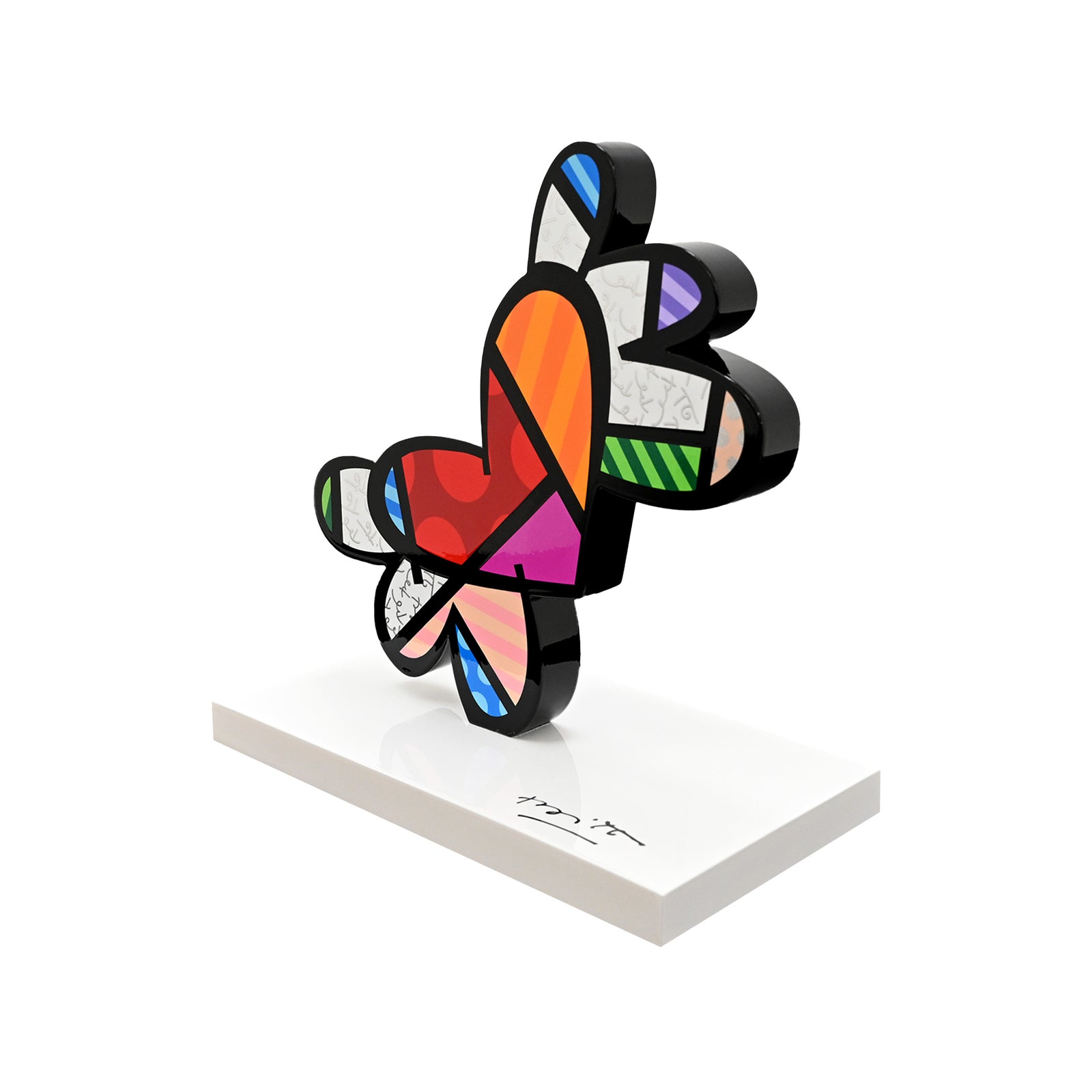 Flying Heart (White Base) - Limited Edition Sculpture