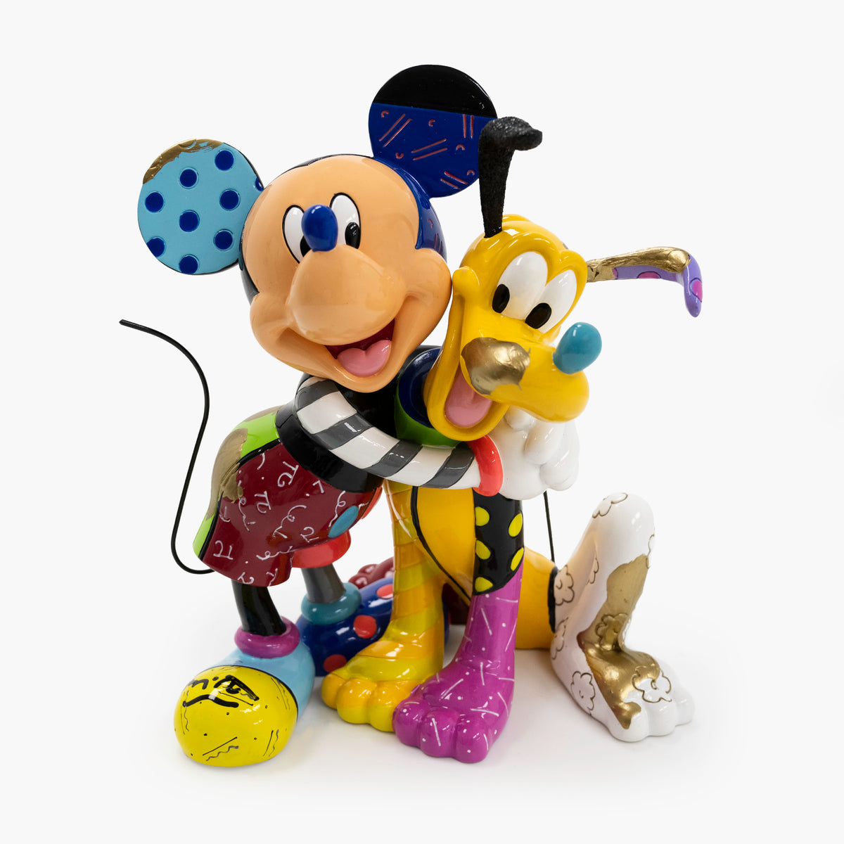 Mickey and Pluto - Disney By Britto - Touch of Gold Original Sculpture