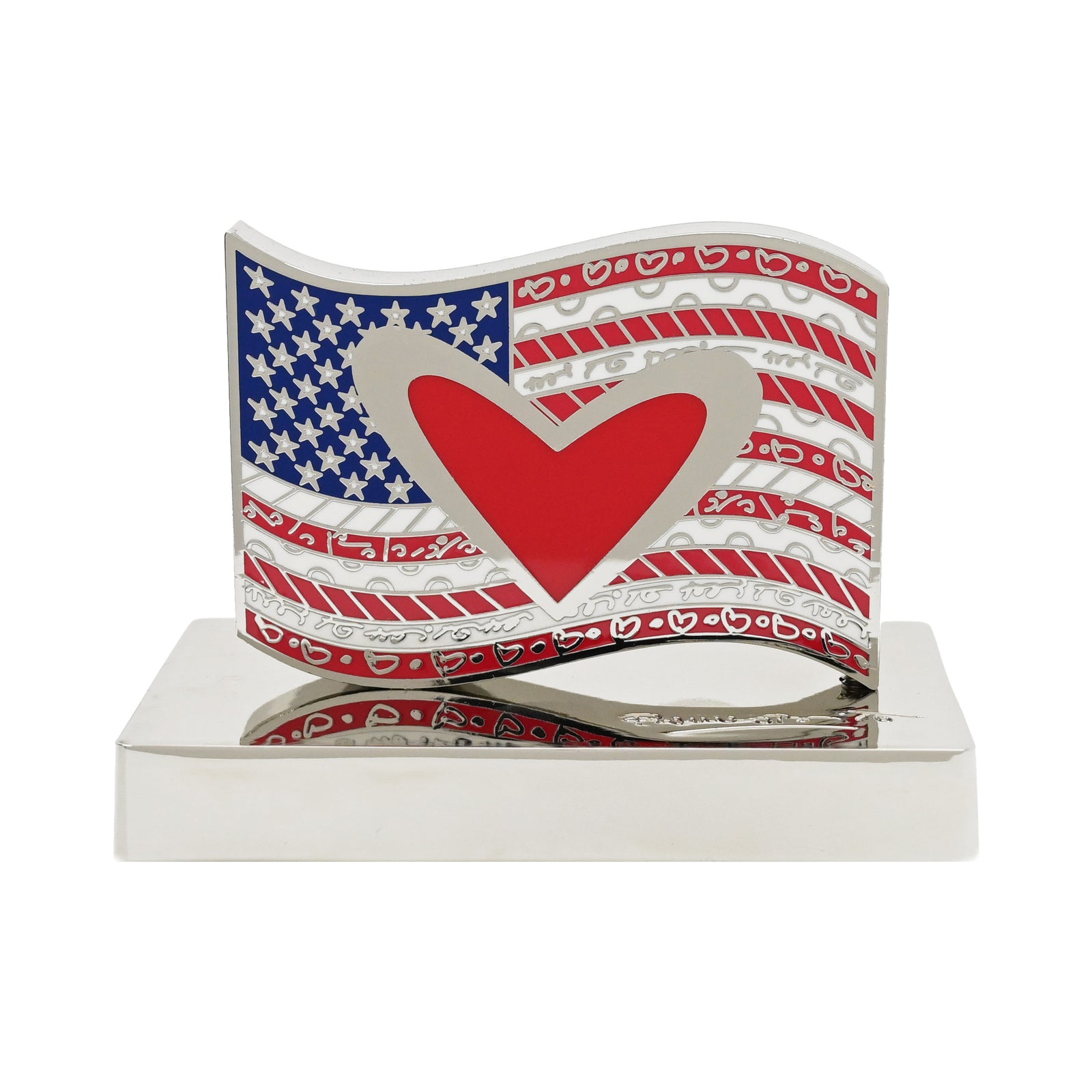 American Flag Britto Metal Figurine