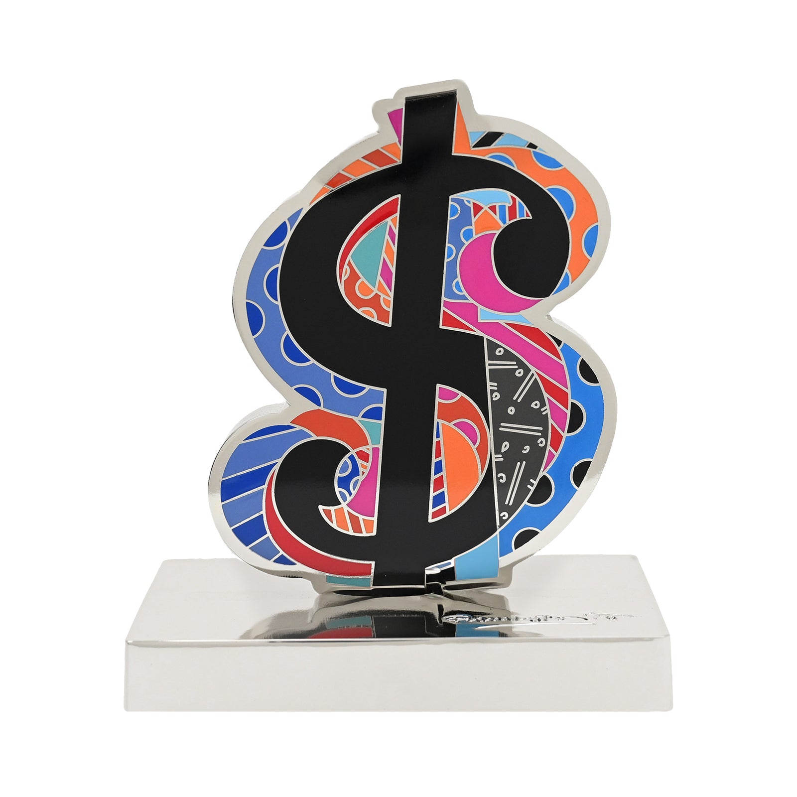 Dollar Sign Britto Metal Figurine
