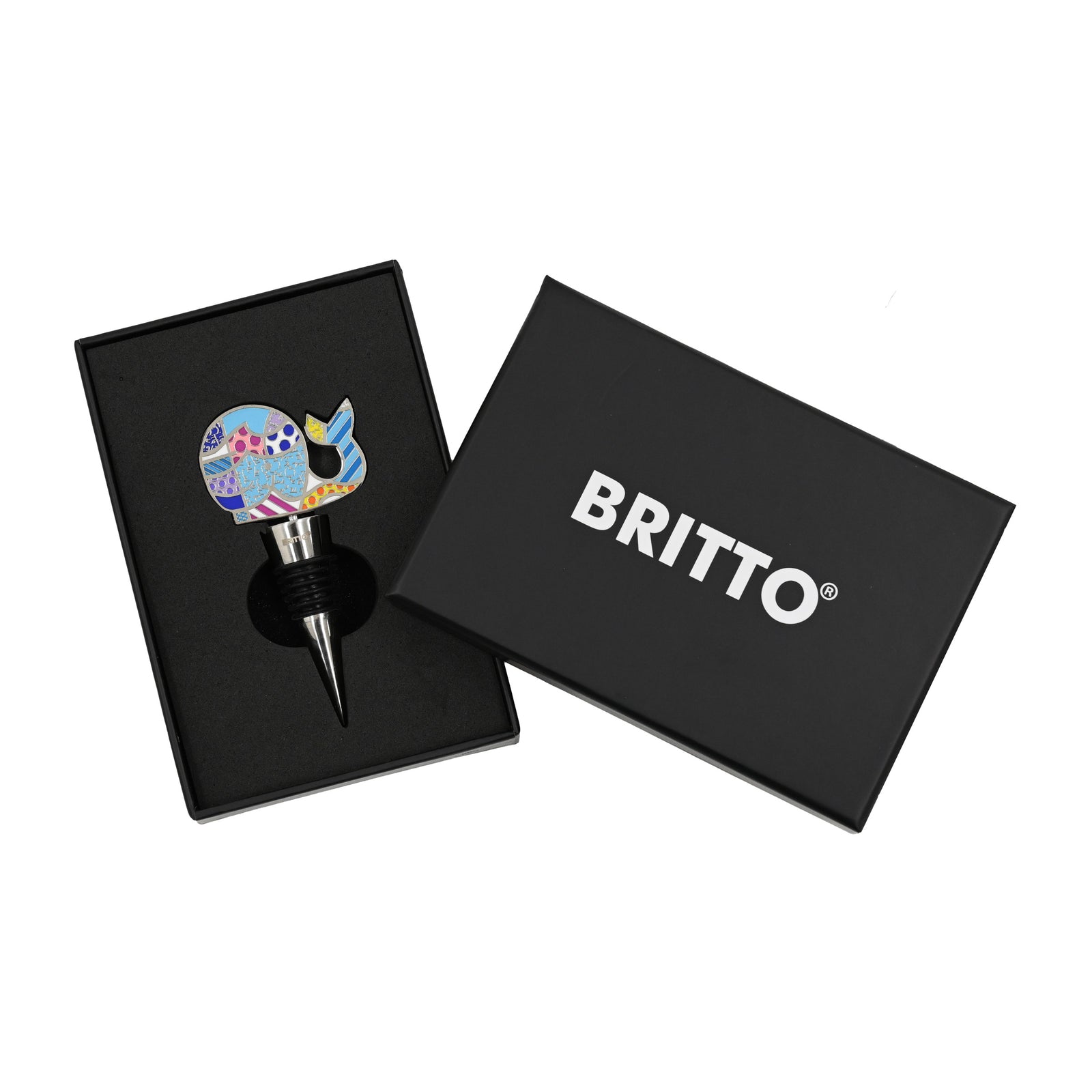modern pop art whale britto wine stopper  vibrant home decor