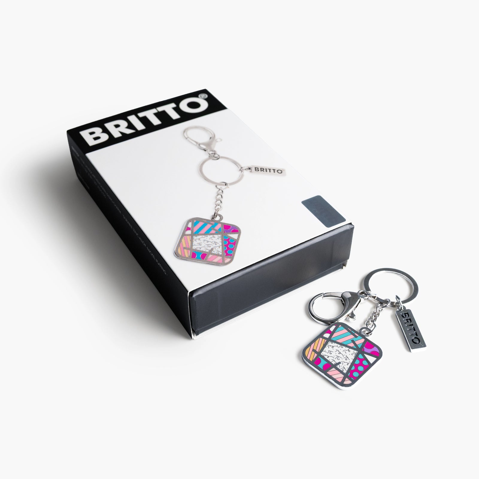 Pink Landscape Britto Keychain