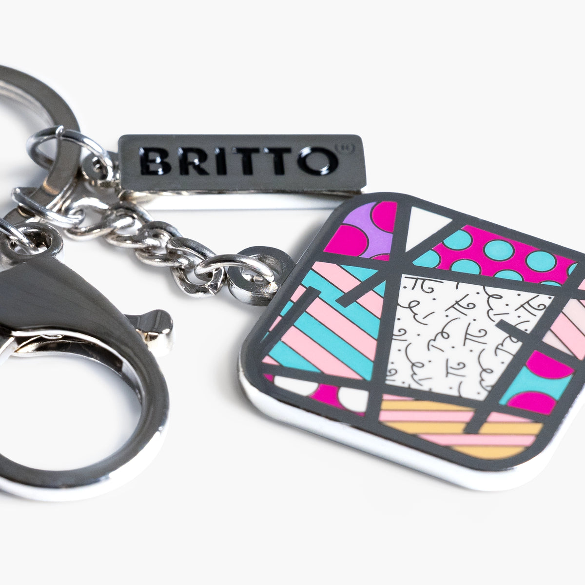 Pink Landscape Britto Keychain