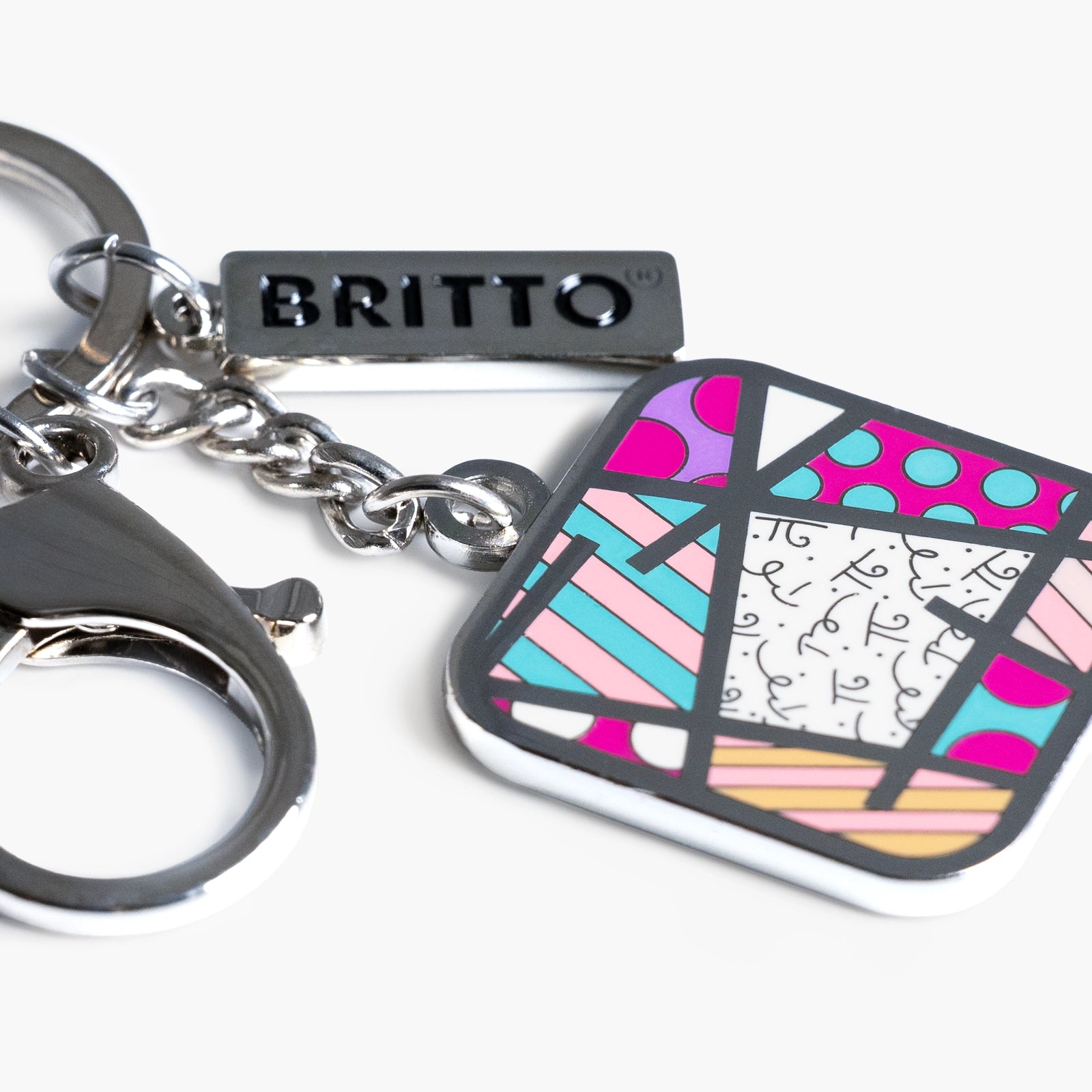 Pink Landscape Britto Keychain