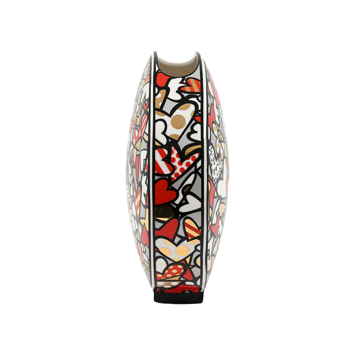All We Need Is Love Small Red & Gold Vase - Britto Fine Porcelain Collectible