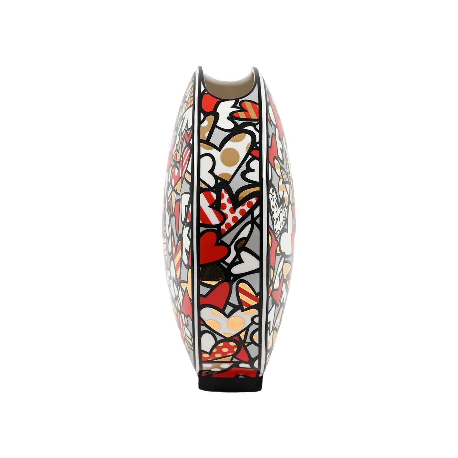 All We Need Is Love Small Red & Gold Vase - Britto Fine Porcelain Collectible