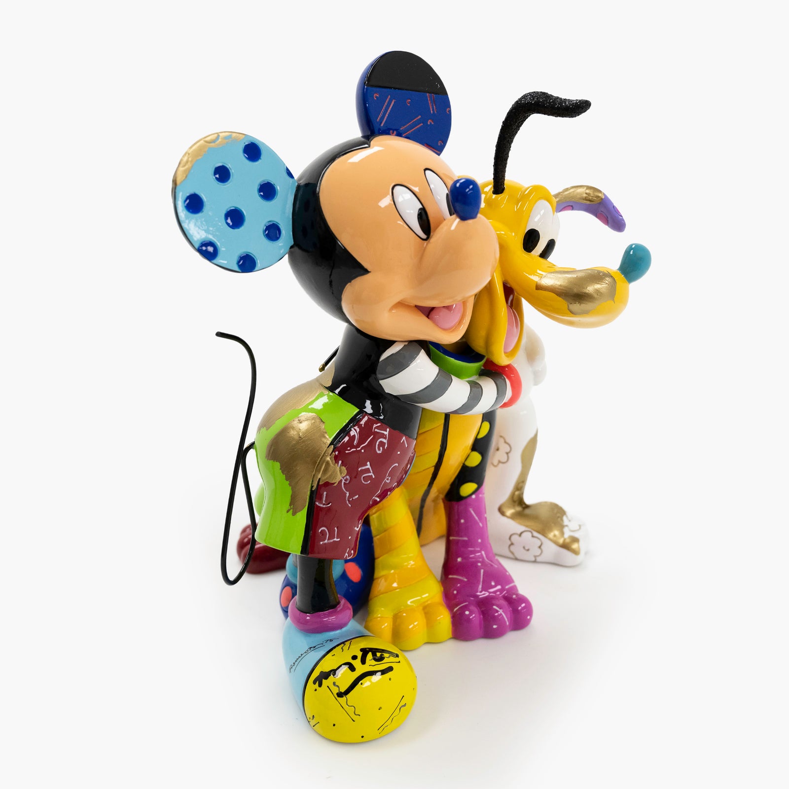 Mickey and Pluto - Disney By Britto - Touch of Gold Original Sculpture