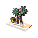 PALM TREES - Touch of Gold - Mixed Media Original Sculpture
