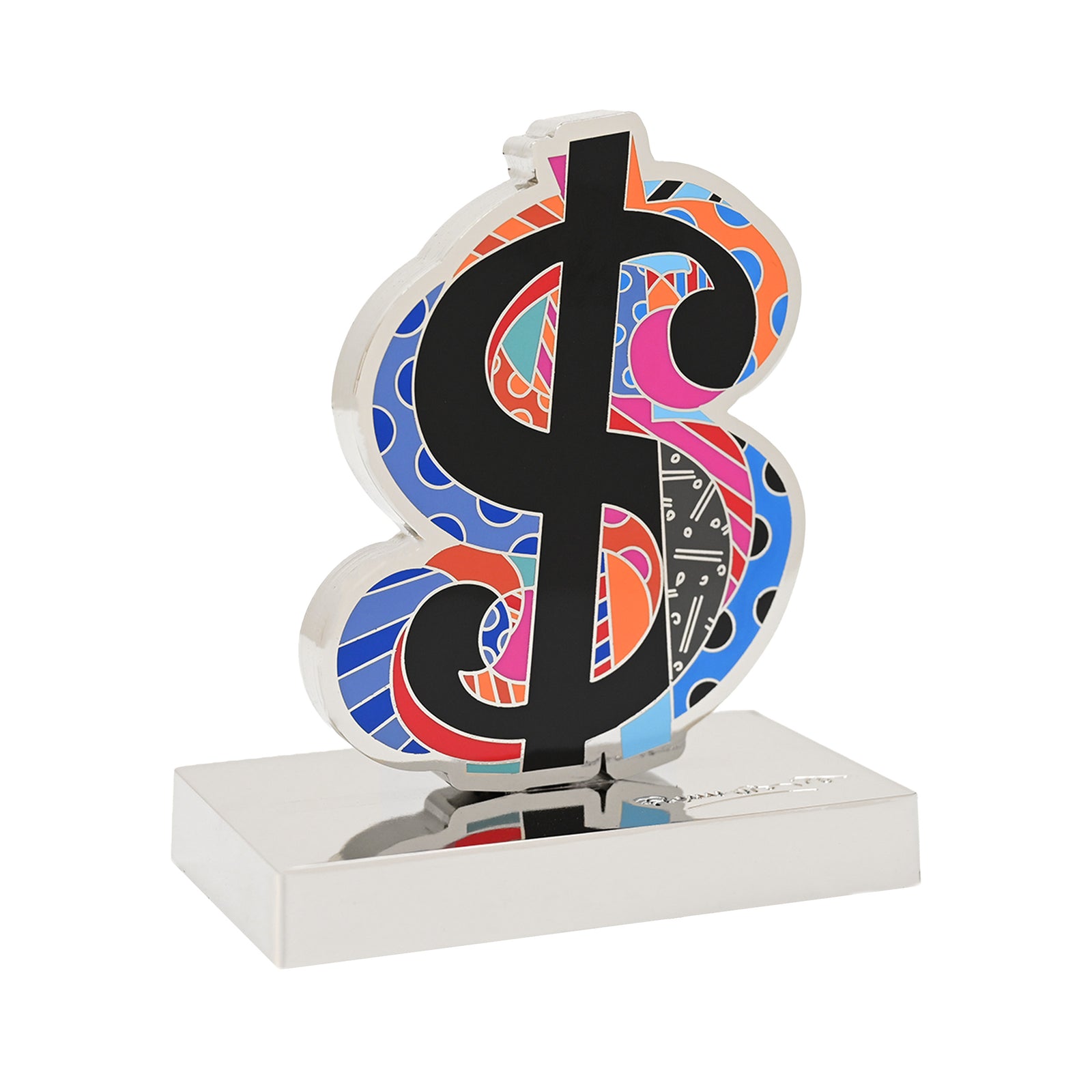 Dollar Sign Britto Metal Figurine