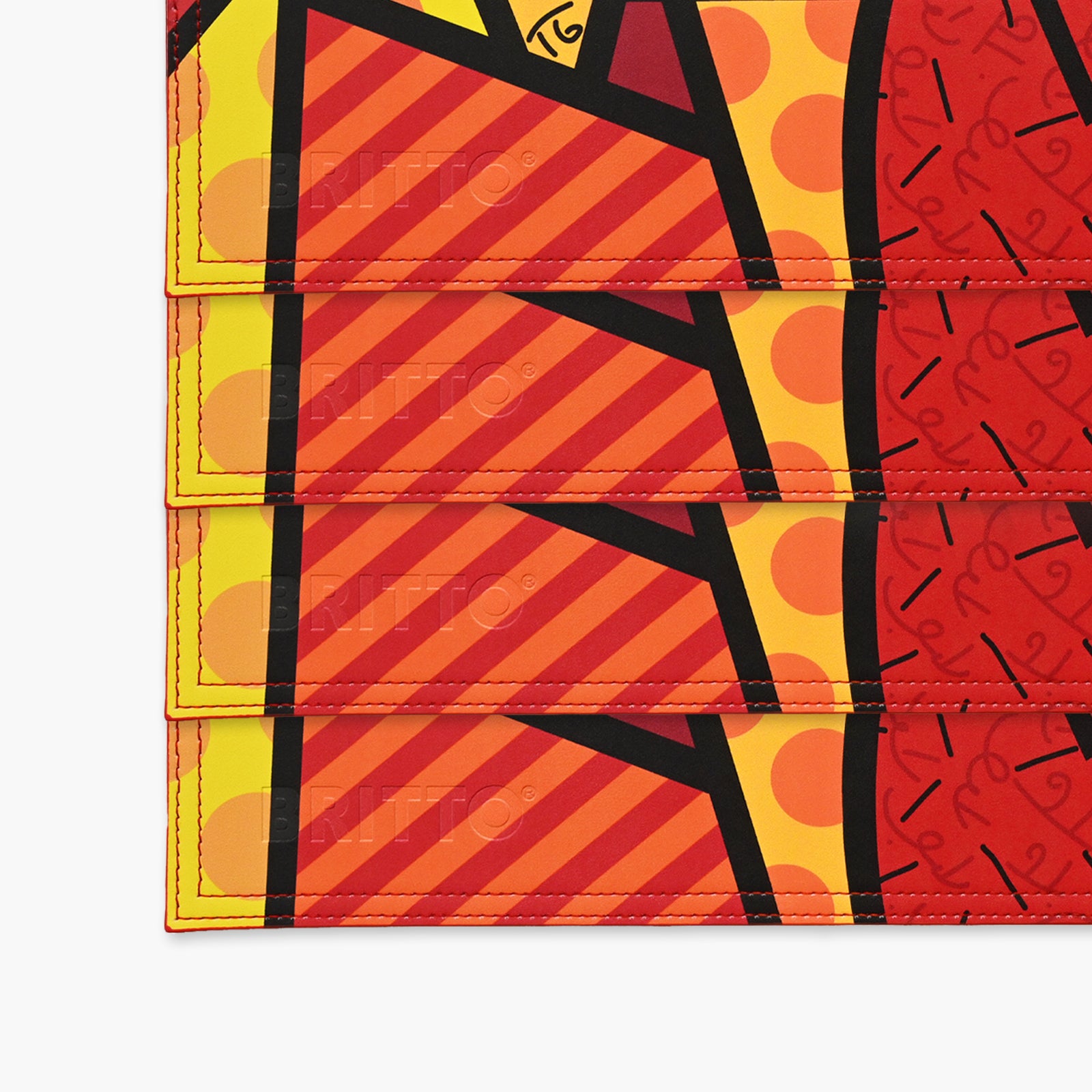 Romero Britto red landscape britto rectangular placemats  colorful pop art design