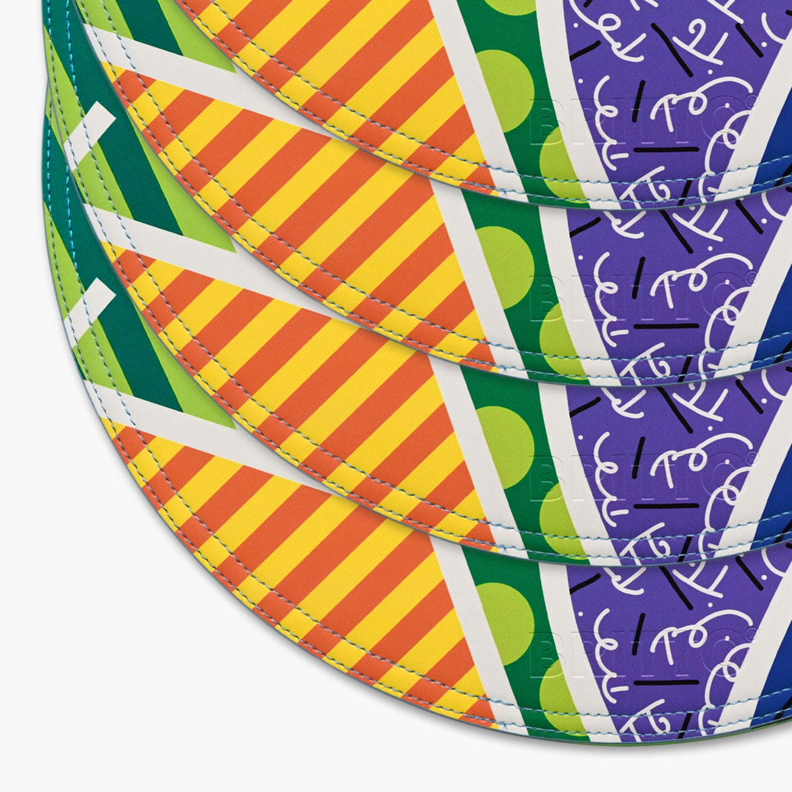 Romero Britto baby blue landscape britto placemats  colorful pop art design