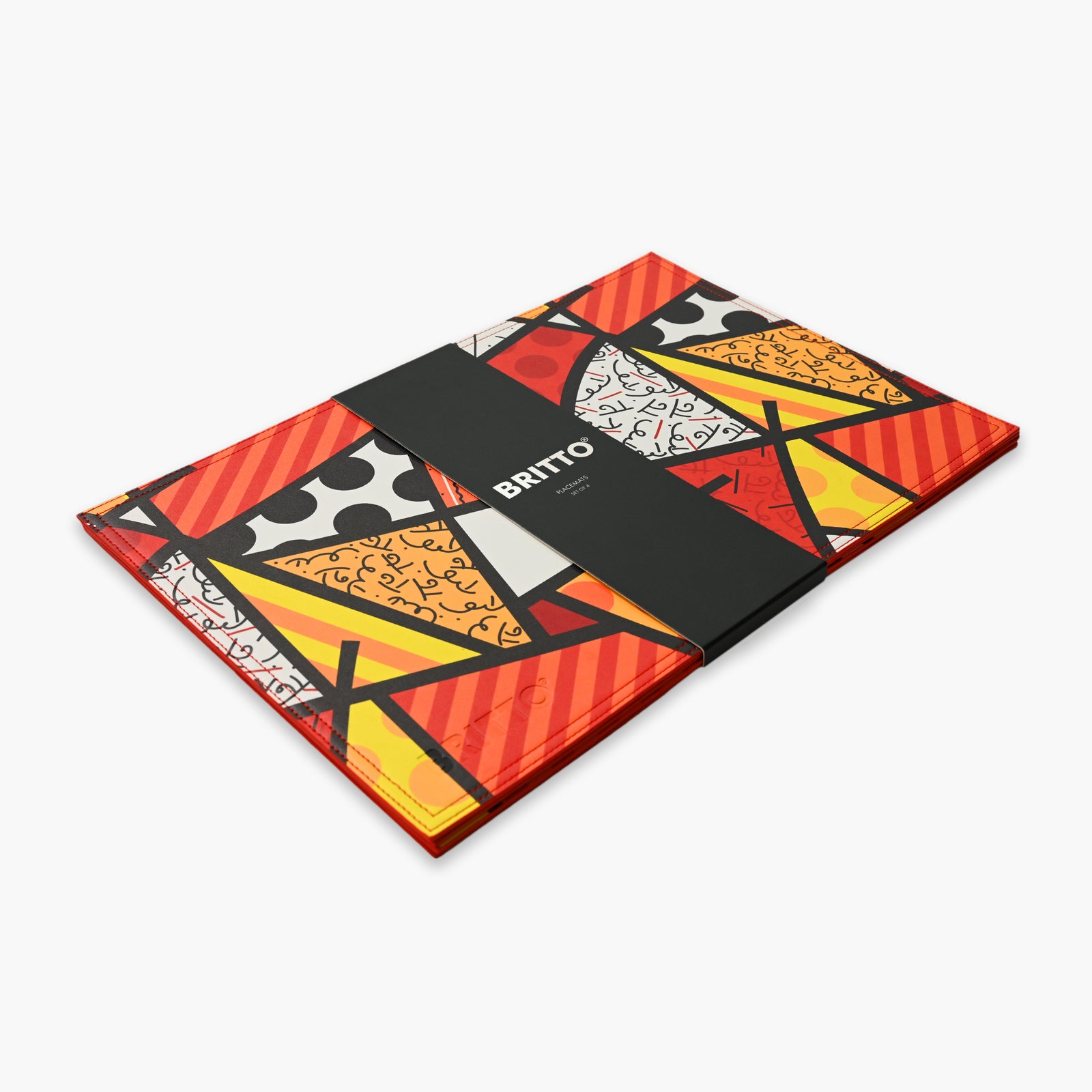 modern pop art red landscape britto rectangular placemats  vibrant home decor