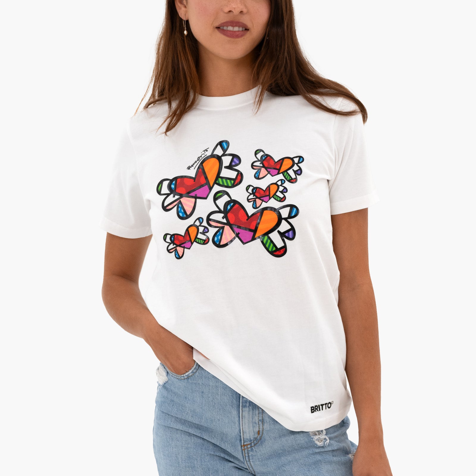 Romero Britto limited edition premium 100 organic  colorful pop art design