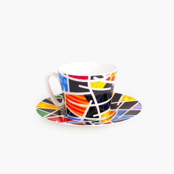 Night Landscape - Britto Espresso Coffee Cup & Saucer Plate
