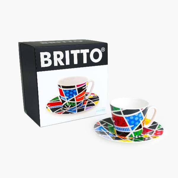 Romero Britto night landscape britto espresso coffee  contemporary pop art piece